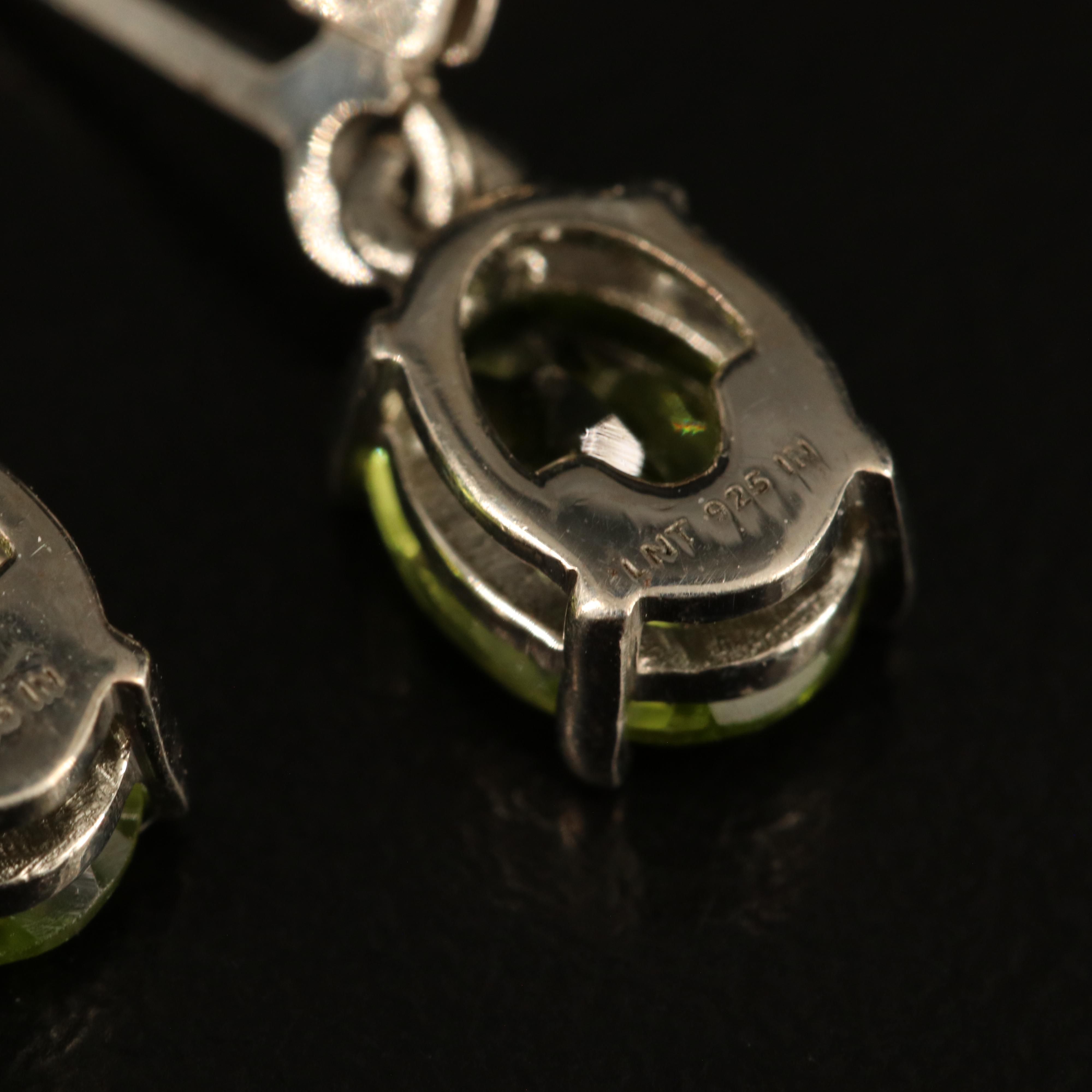 Sterling Peridot Dangle Earrings