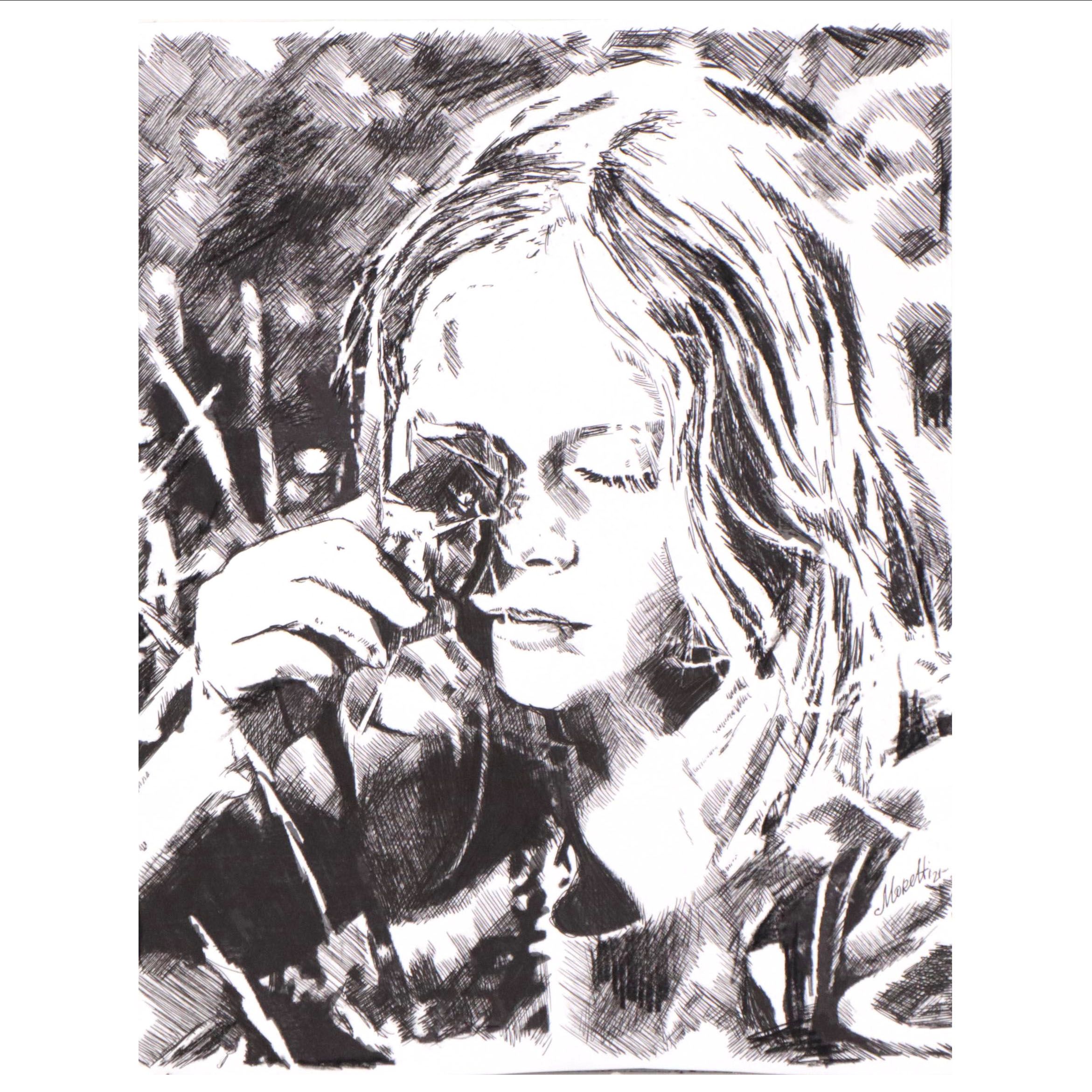 Portrait Ink Drawing of a , 2021