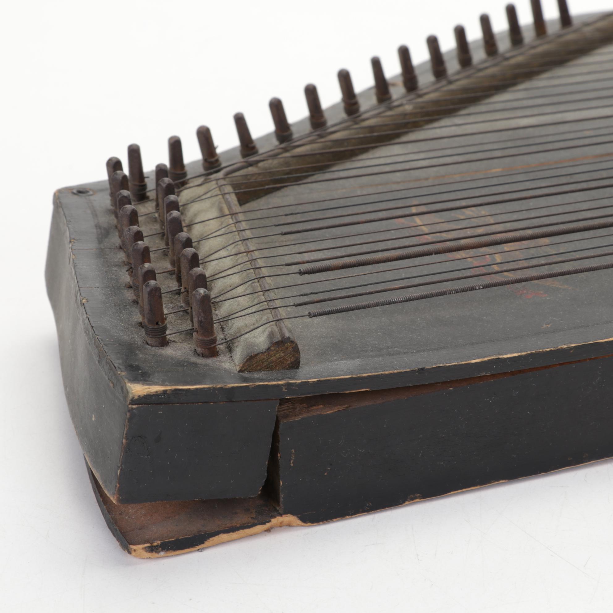 Handcrafted Wooden Zither, Early 20th Century