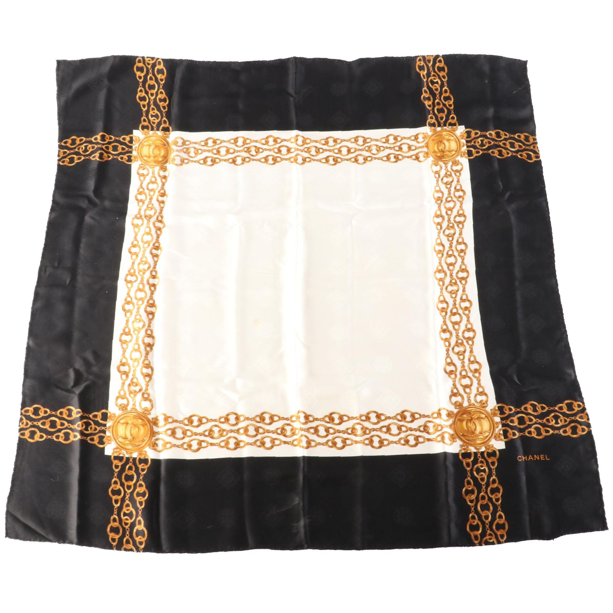 Chanel Medallion Chain Motif Scarf in Silk Jacquard