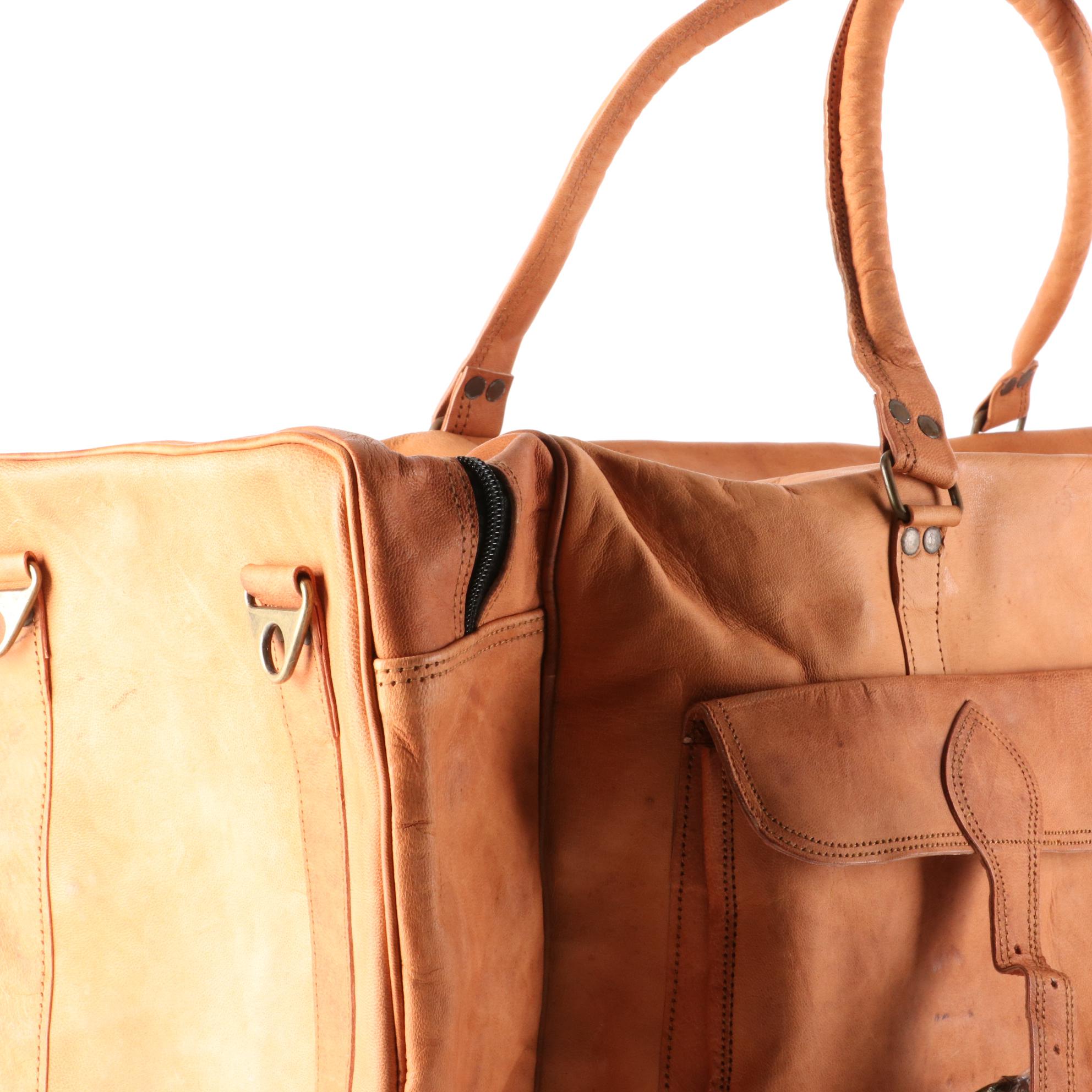 Komal's Passion Leather 32" Duffle Bag in Naturally Tanned Goatskin Leather