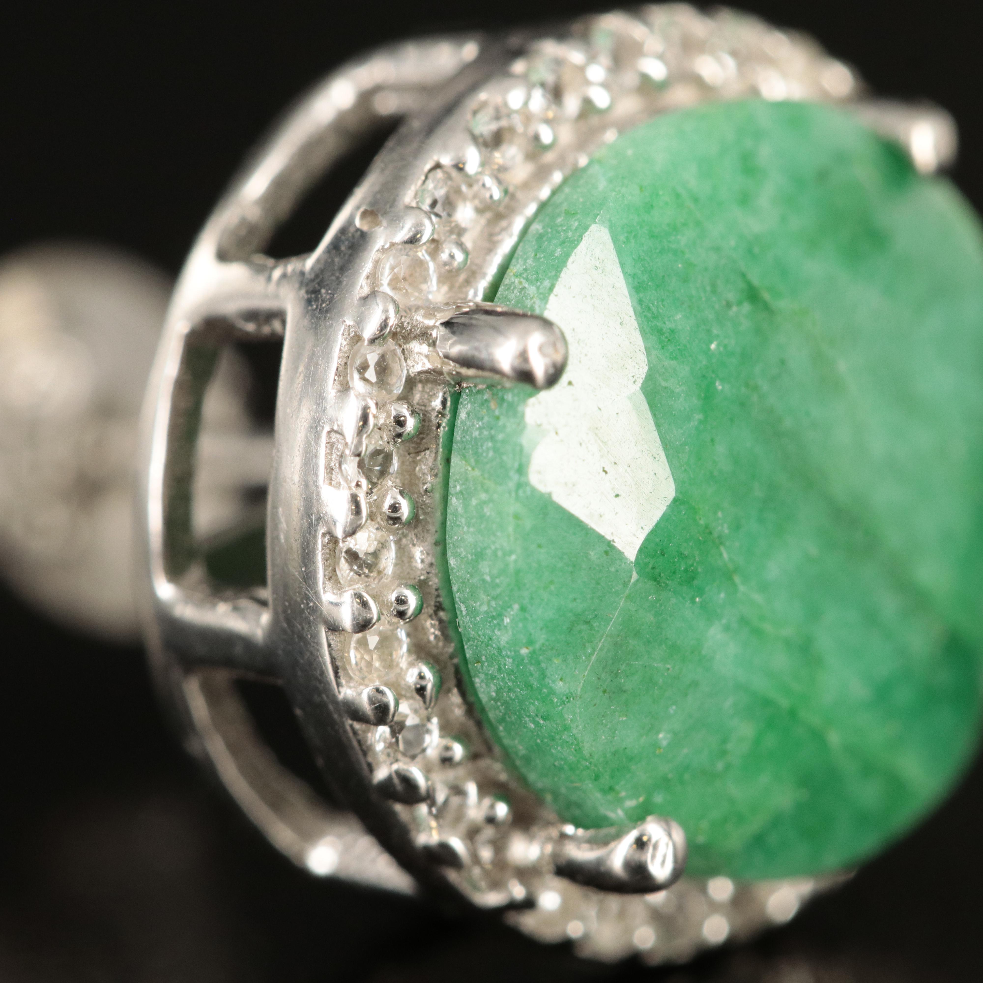 Sterling Beryl and Topaz Button Earrings