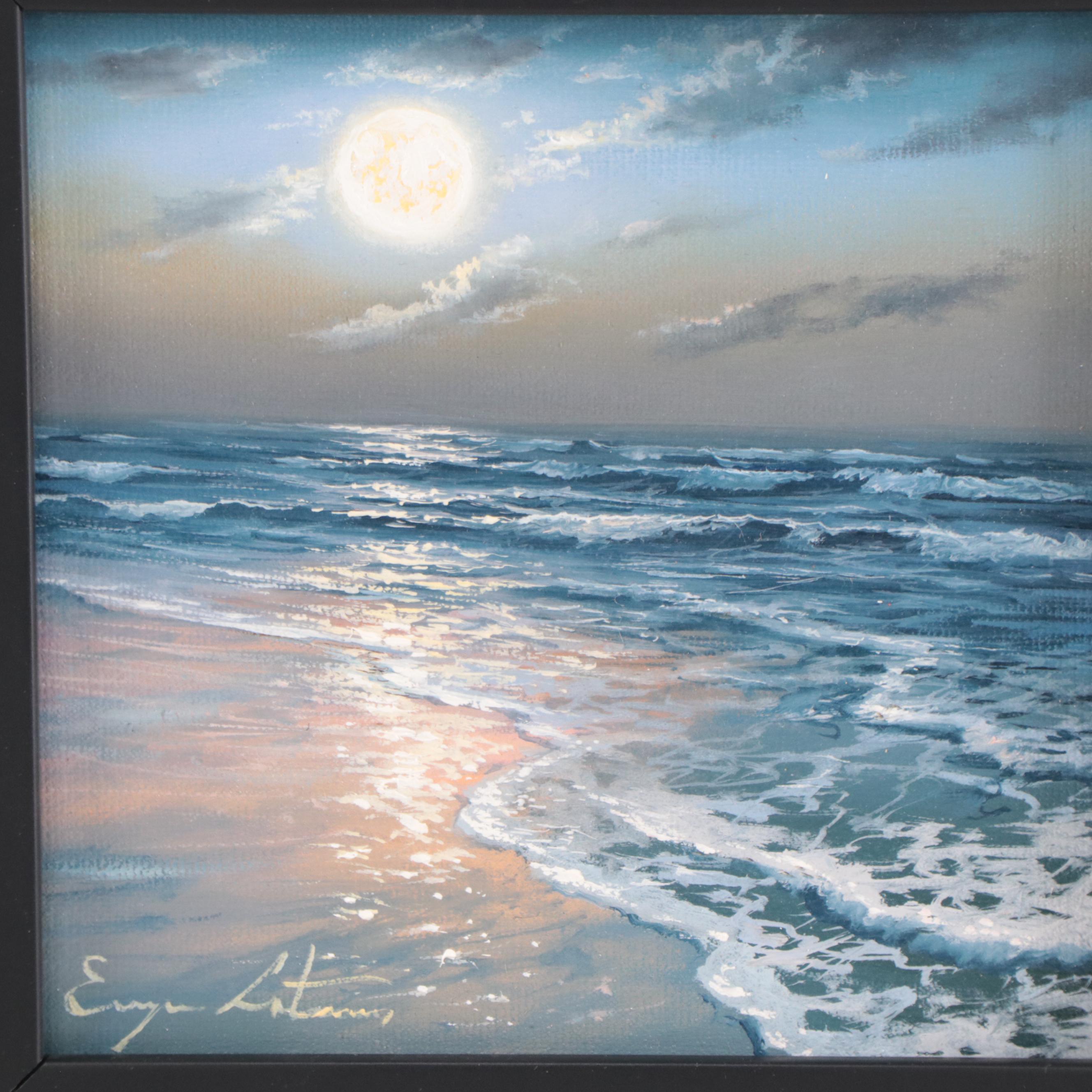 Jevgenijus Litvinas Oil Painting "Moonlight," 2023