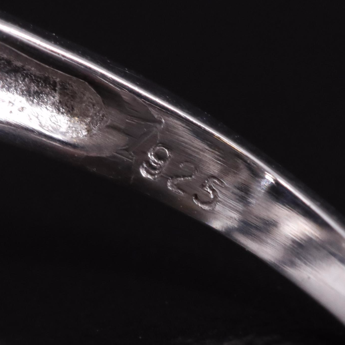 Sterling Cubic Zirconia Pinwheel Halo Ring