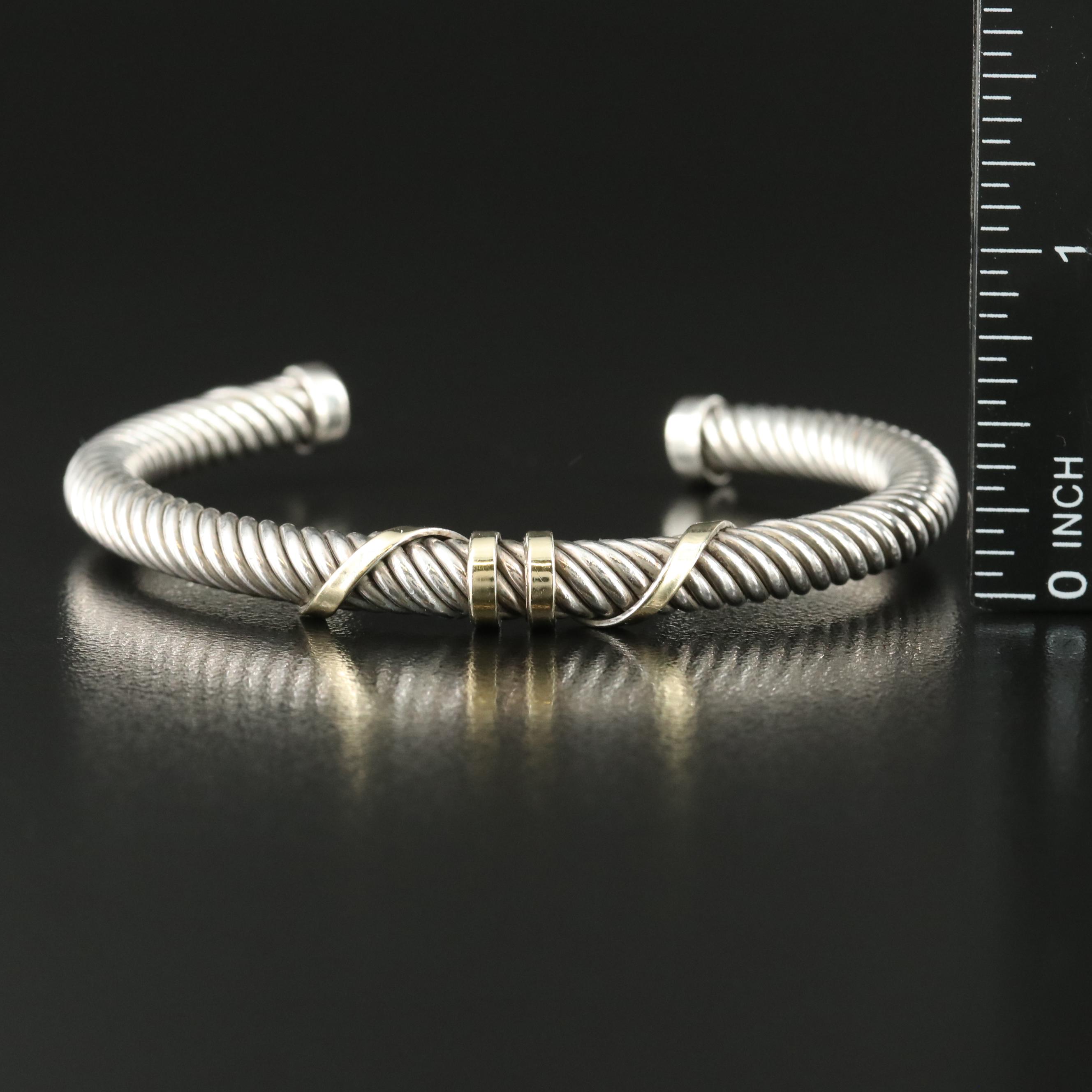 Sterling Cuff with 14K Accent