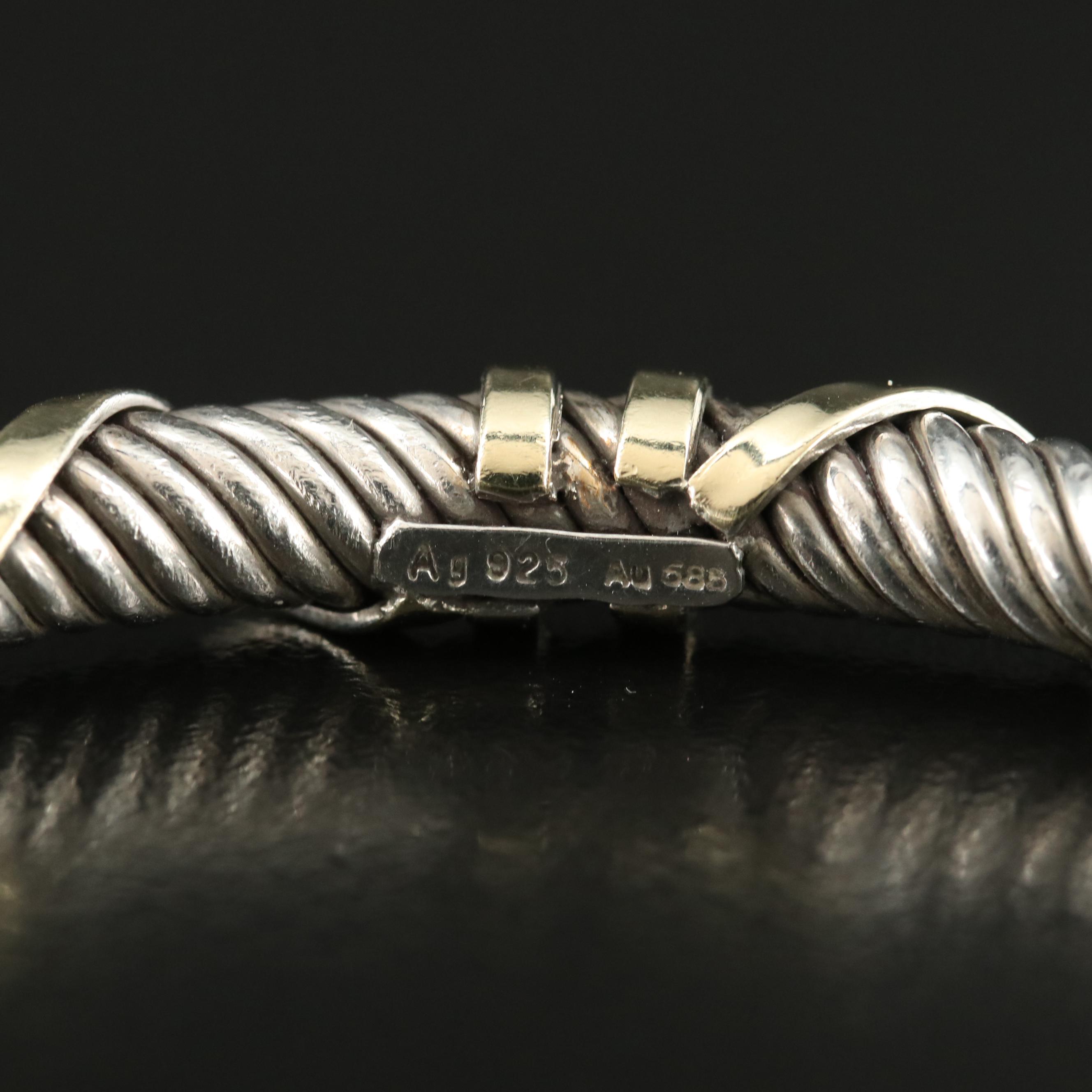 Sterling Cuff with 14K Accent