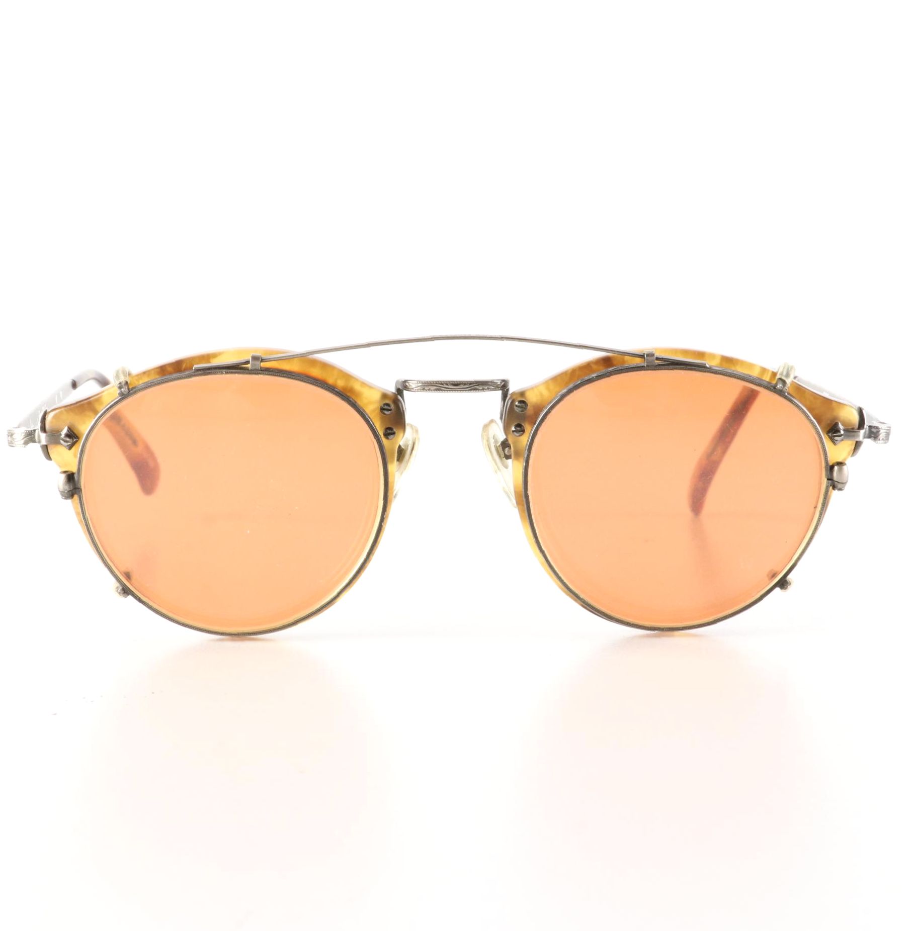 Oliver Peoples Sunglasses with Prescription Clip-Ons and Case