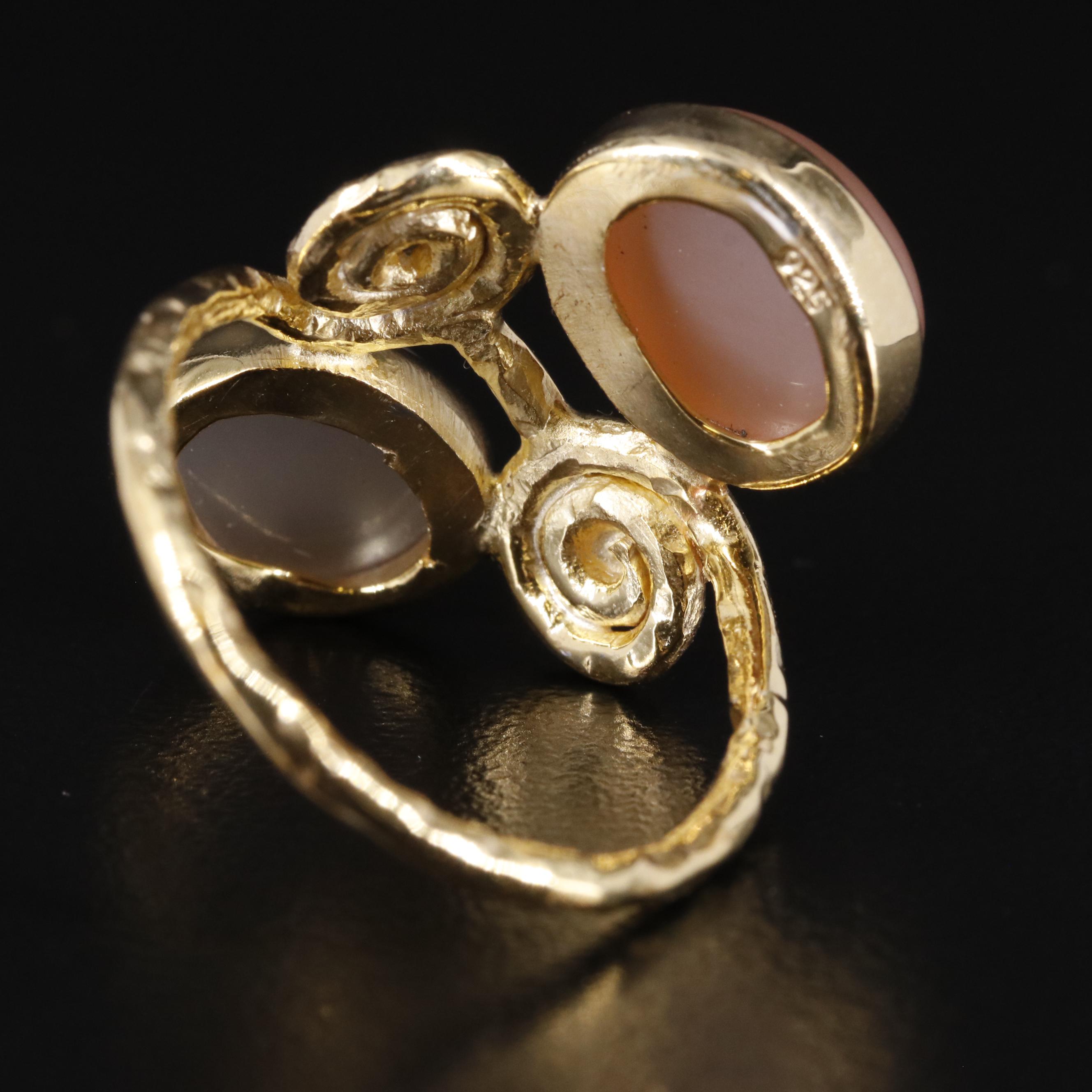 Sterling Moonstone Toi et Moi Ring