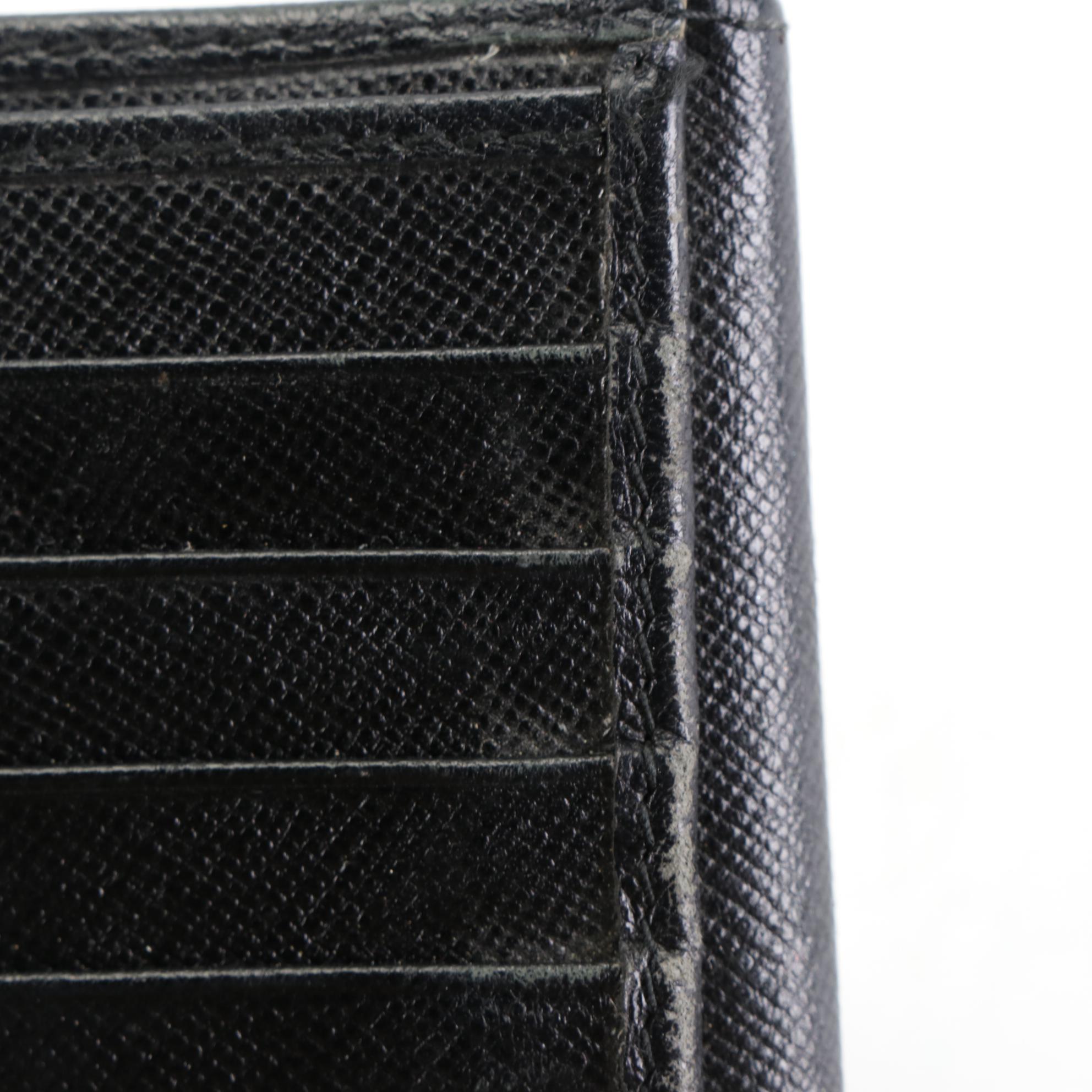 Salvatore Ferragamo Gancini Long Wallet in Black Textured Leather