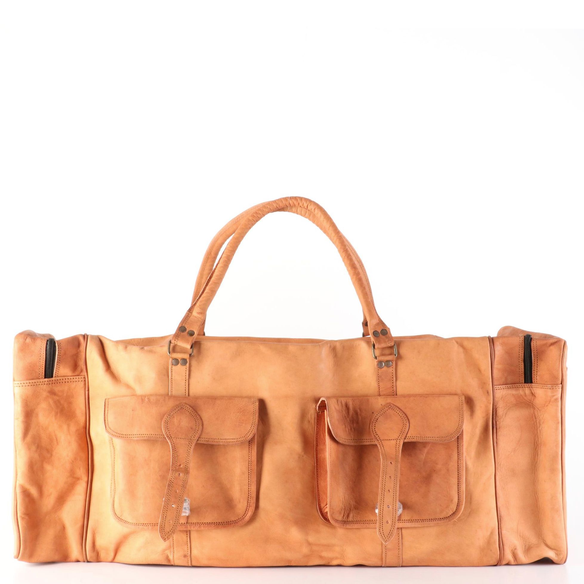 Komal's Passion Leather 32" Duffle Bag in Naturally Tanned Goatskin Leather