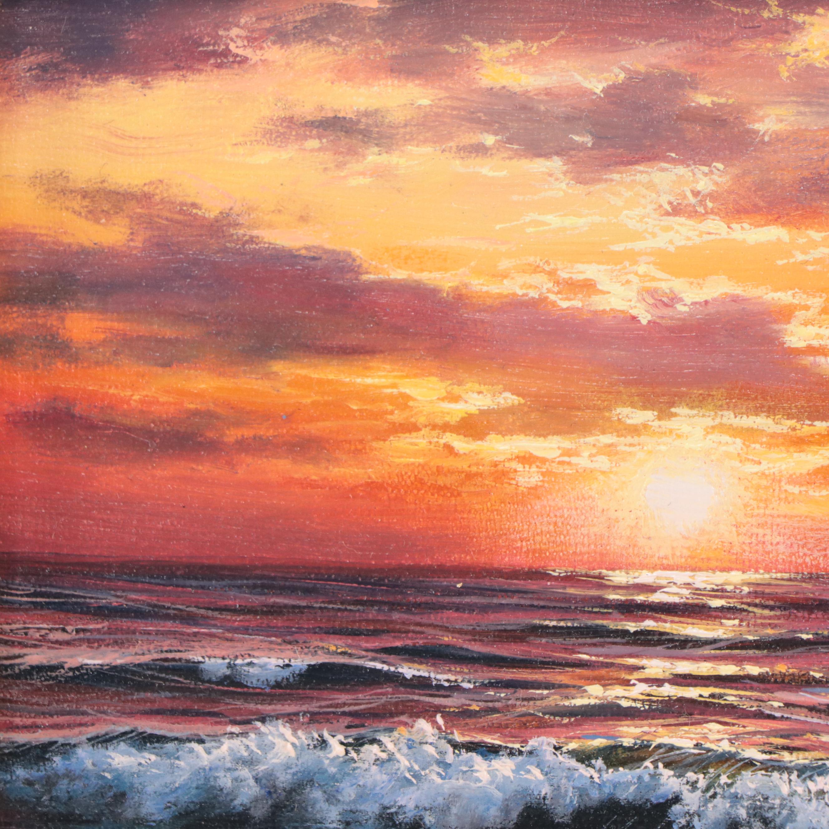 Jevgenijus Litvinas Oil Painting "Clouds Over the Ocean," 2023