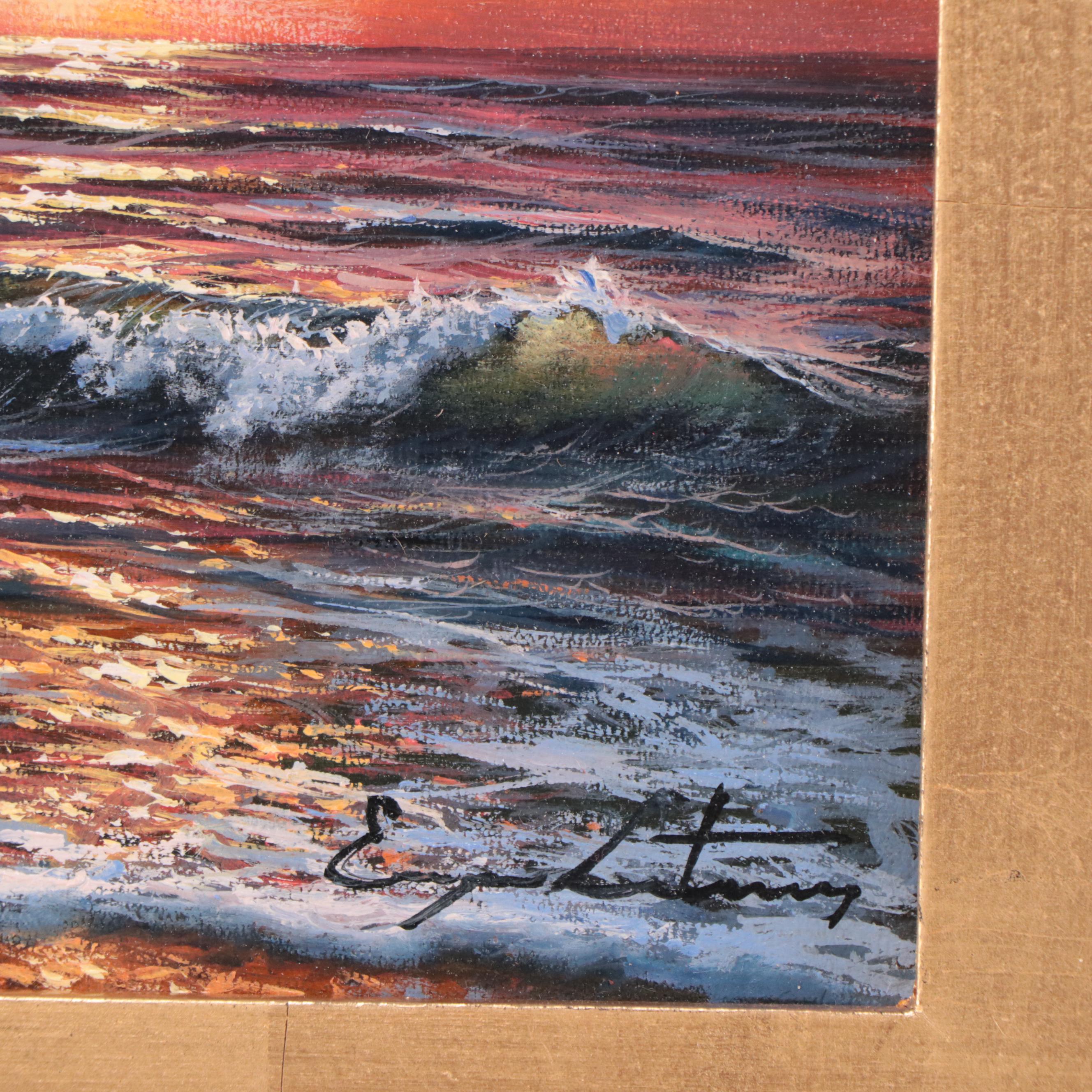 Jevgenijus Litvinas Oil Painting "Clouds Over the Ocean," 2023