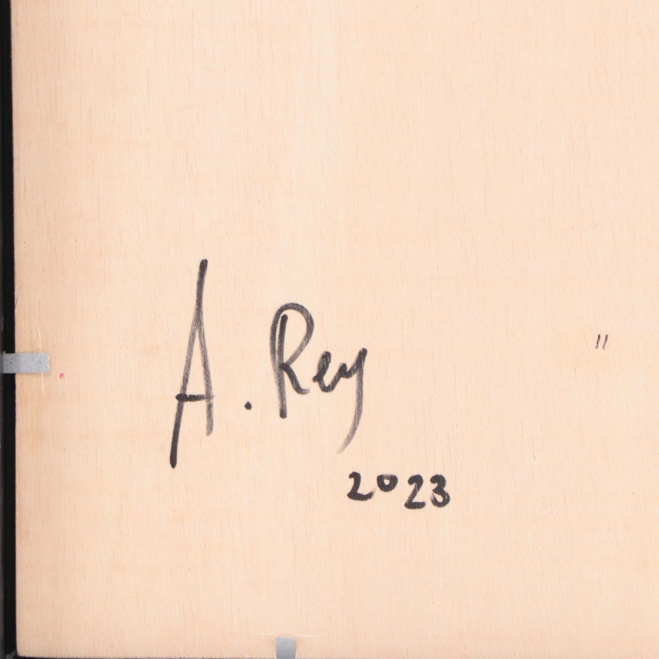 Agnes Rey Oil Painting of Cows in Field "Lavender," 2023