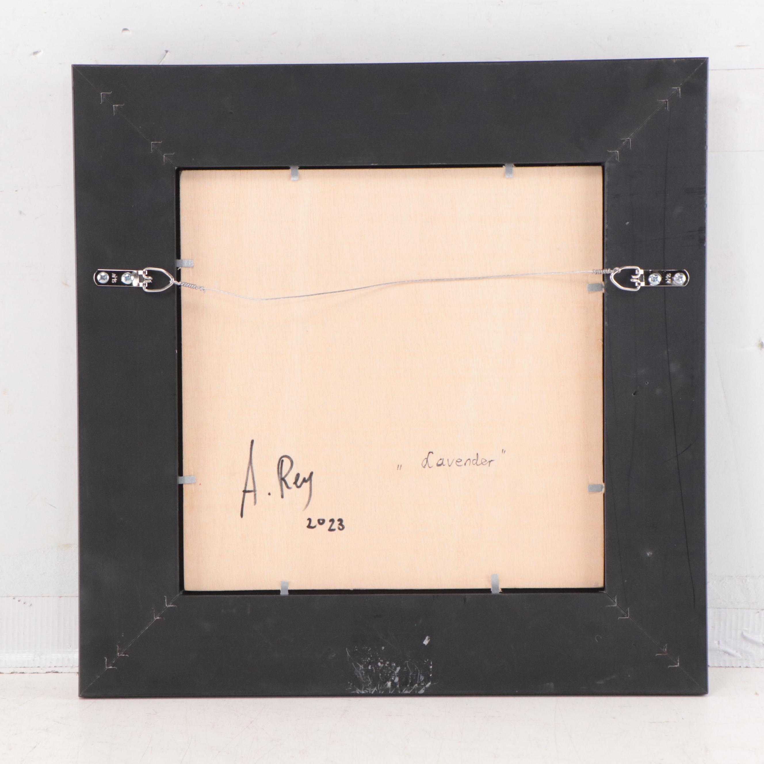 Agnes Rey Oil Painting of Cows in Field "Lavender," 2023