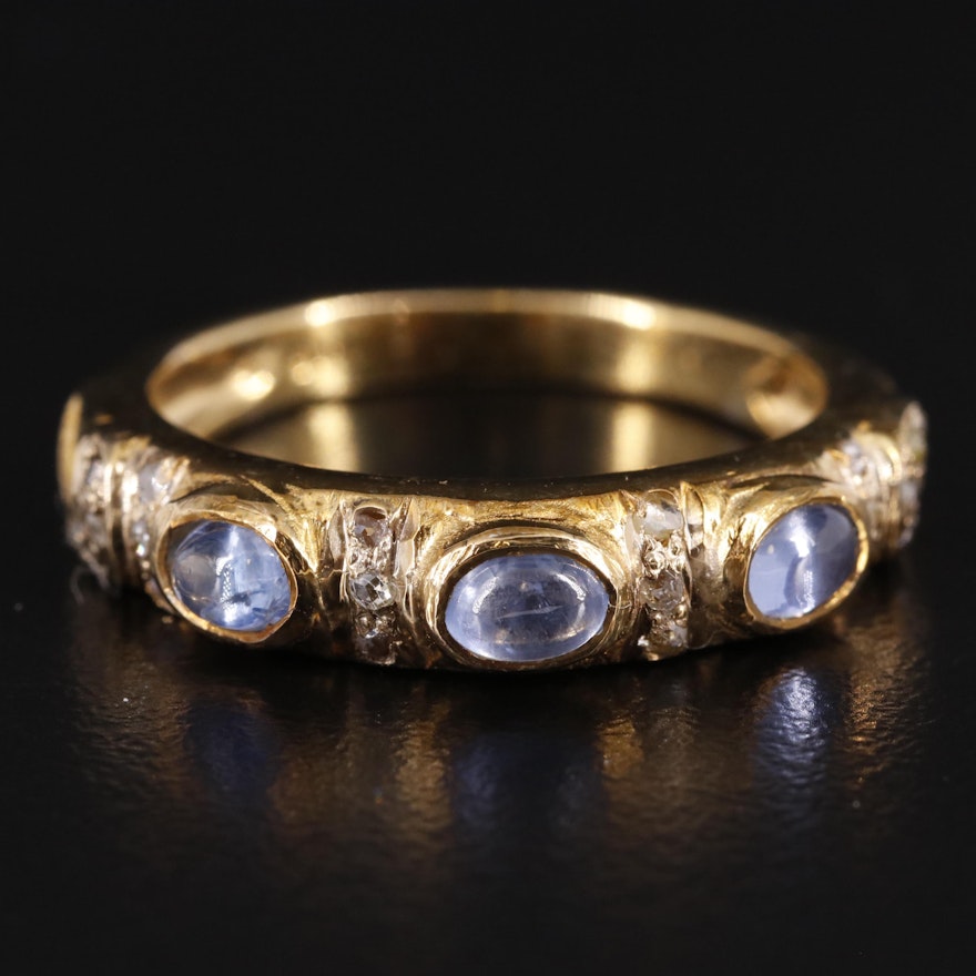 Sterling Sapphire and Diamond Band