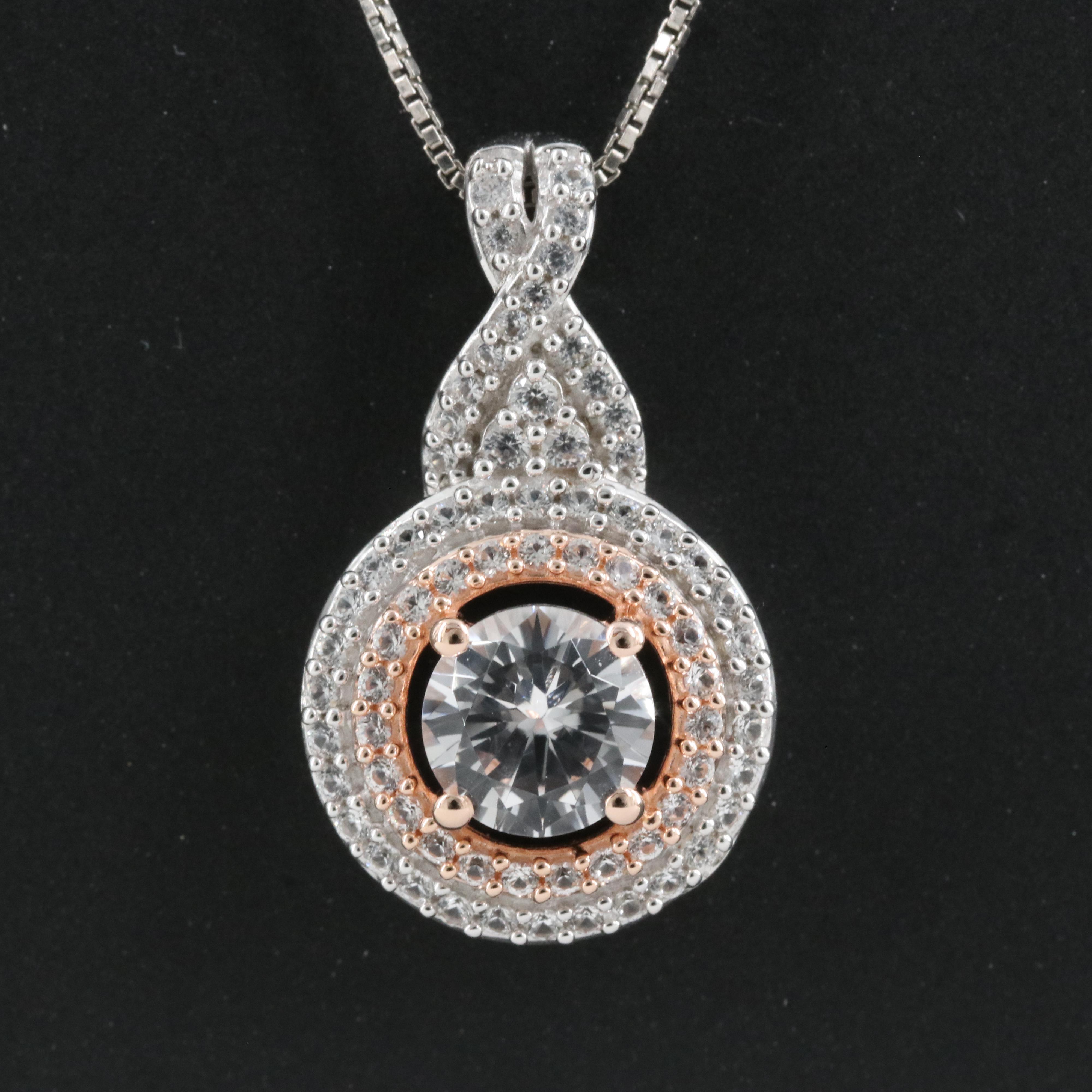 Sterling Sapphire Pendant Necklace