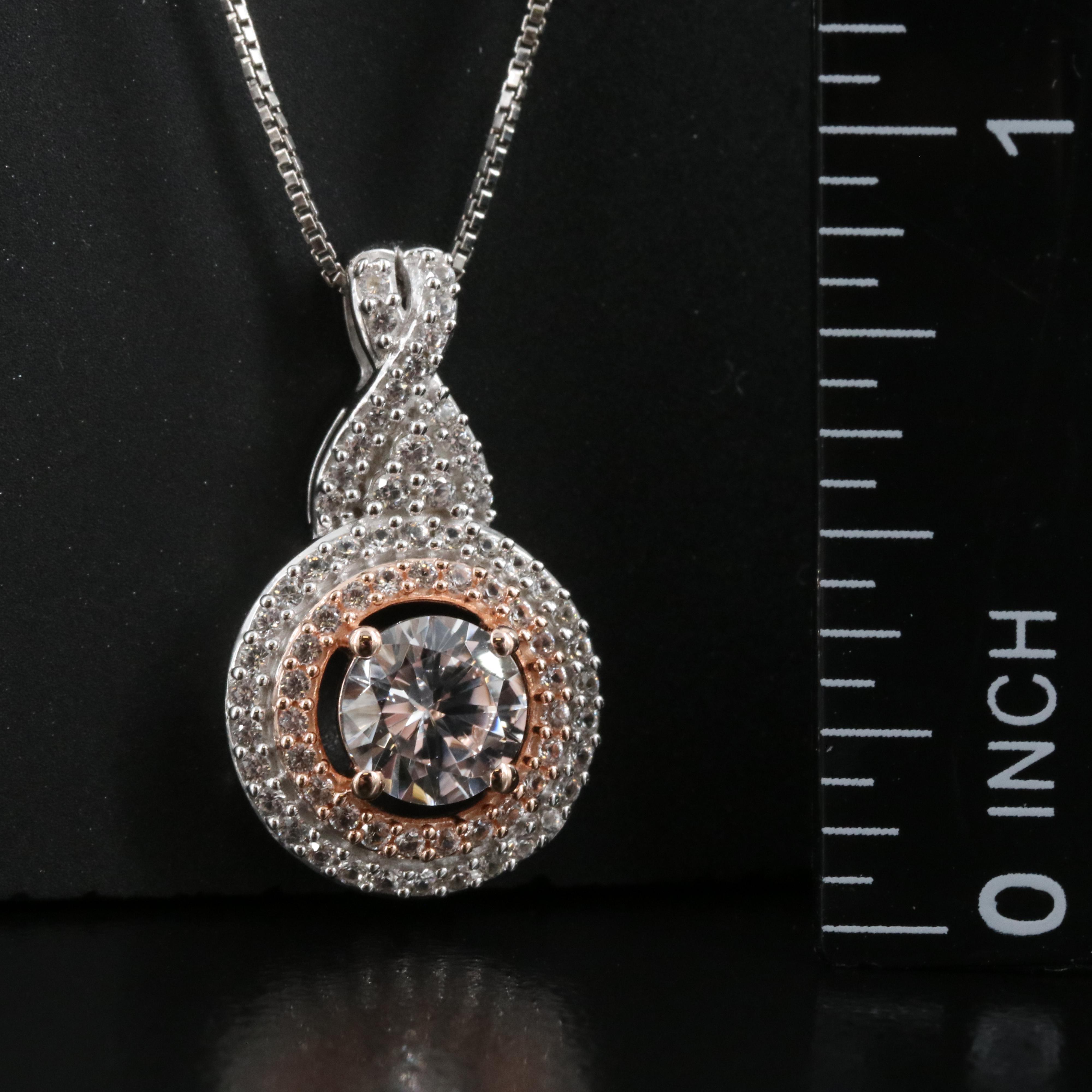 Sterling Sapphire Pendant Necklace