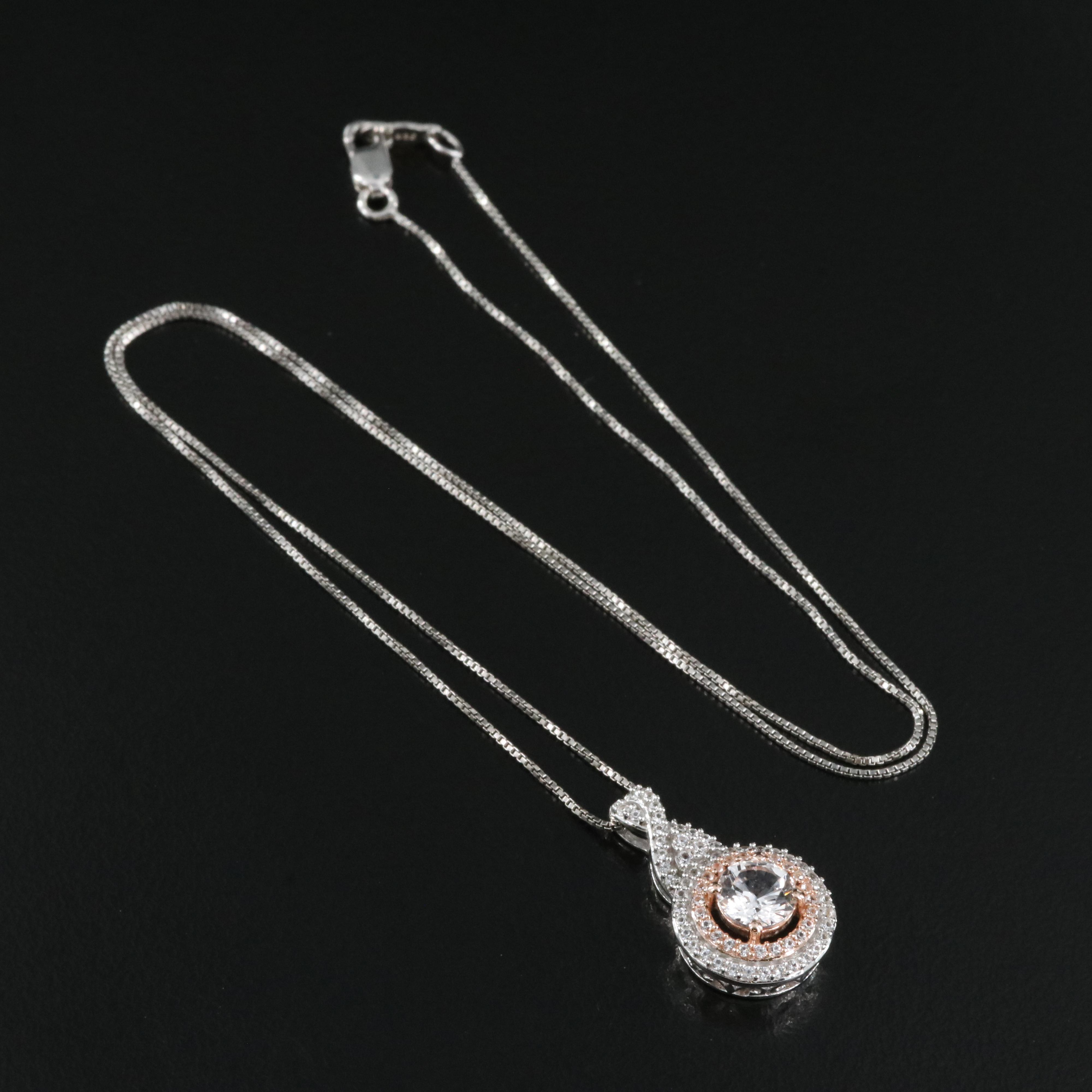 Sterling Sapphire Pendant Necklace