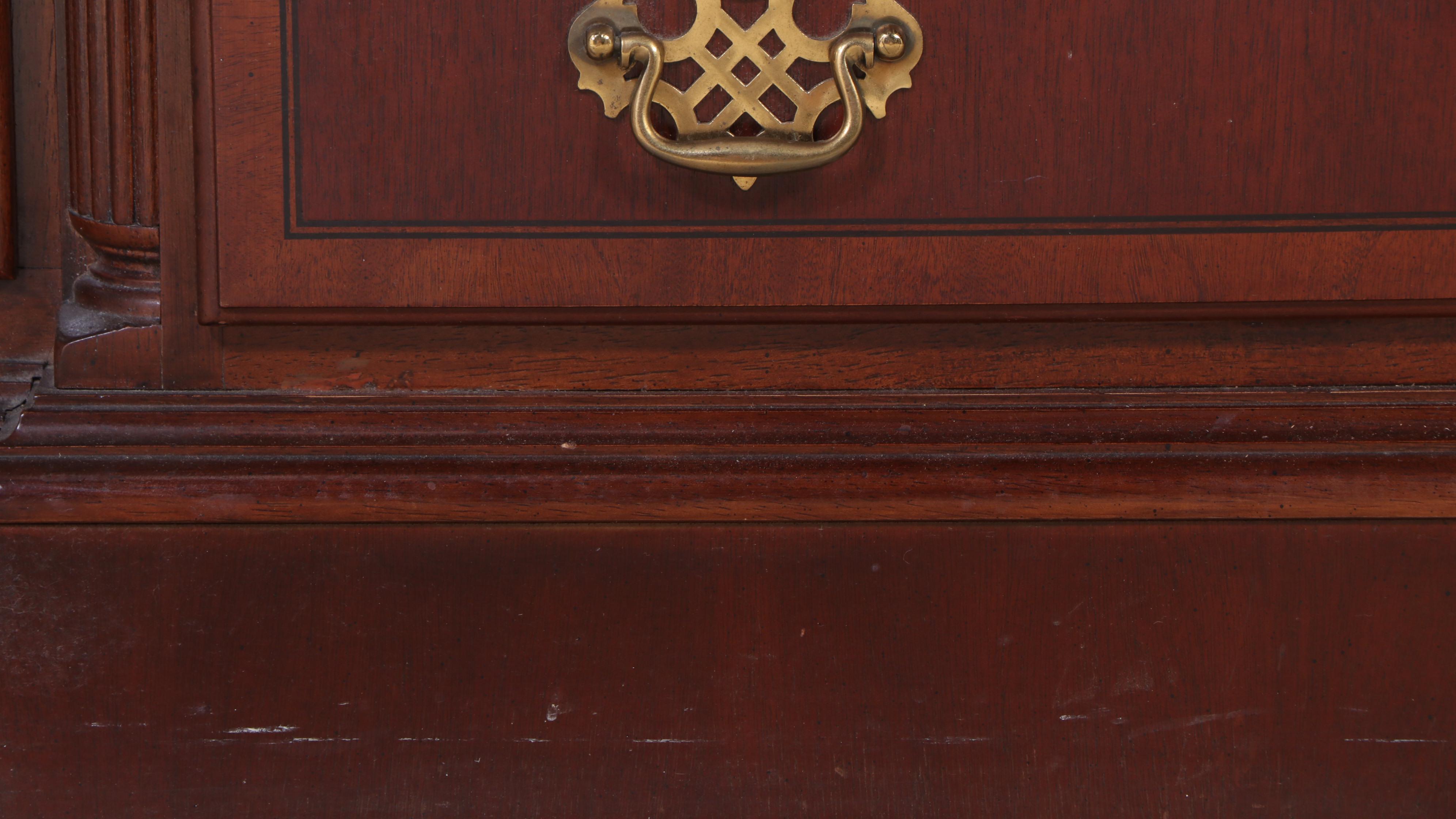 Federal Style Mahogany Breakfront China Cabinet, Late 20th Century