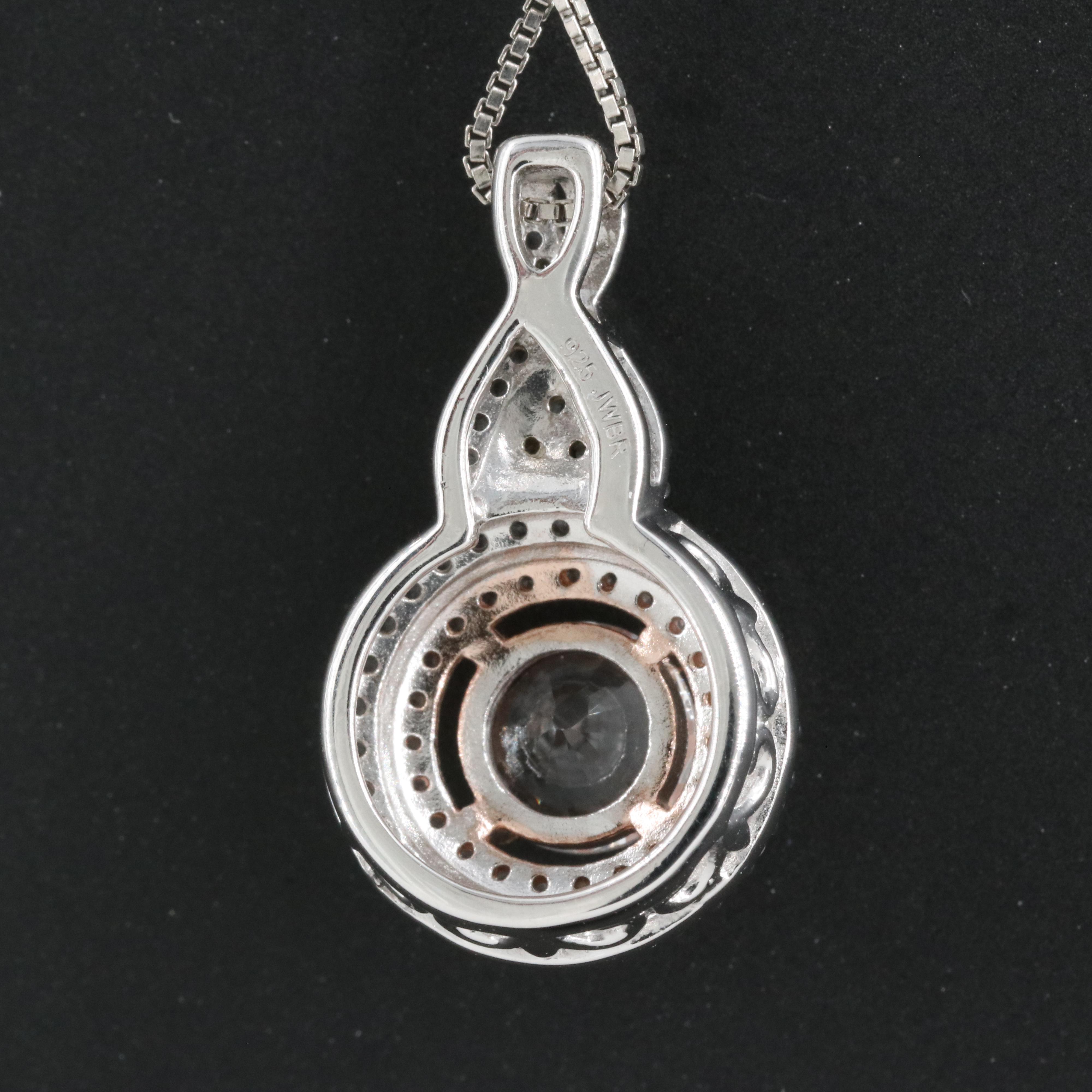Sterling Sapphire Pendant Necklace