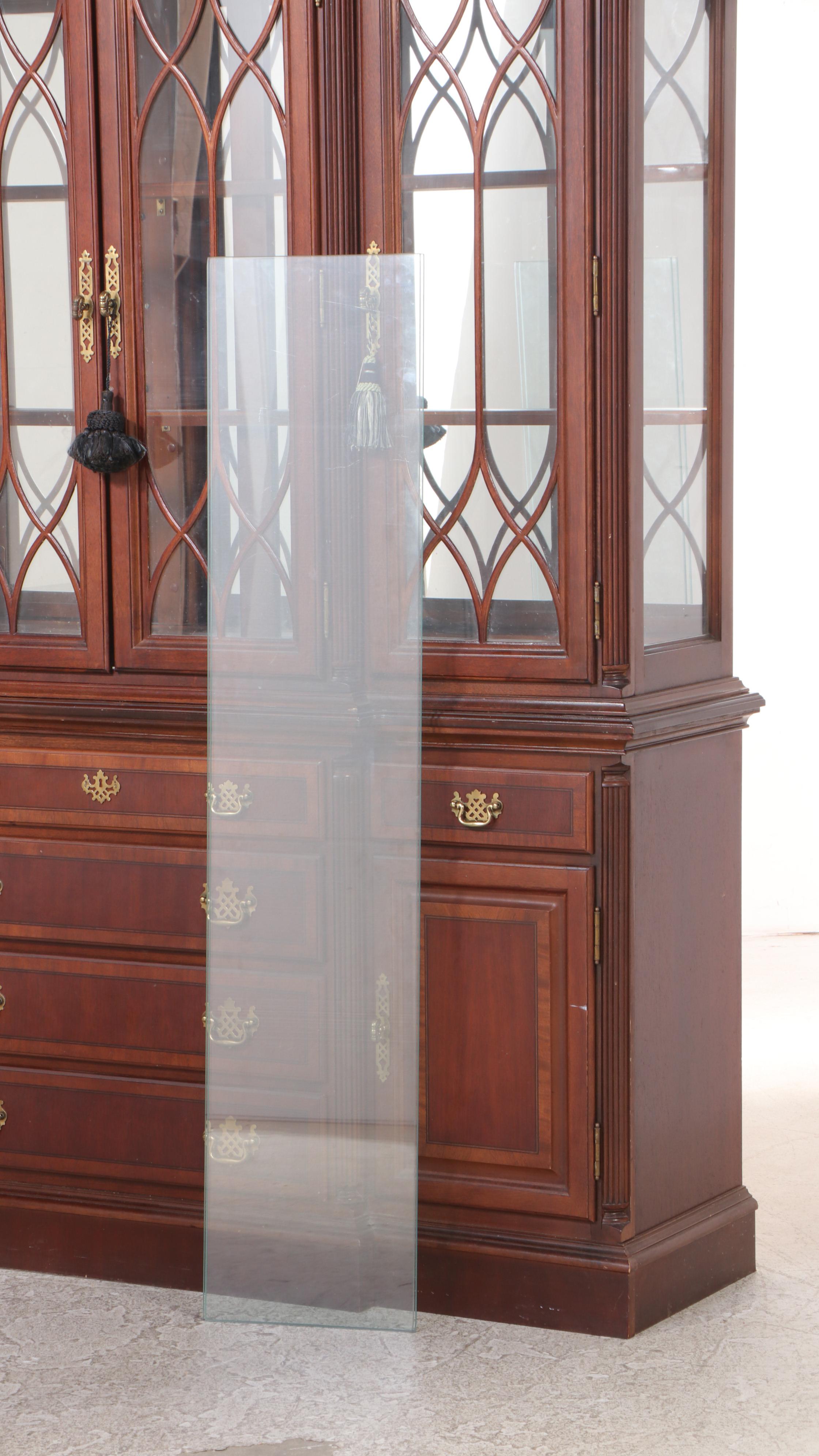 Federal Style Mahogany Breakfront China Cabinet, Late 20th Century