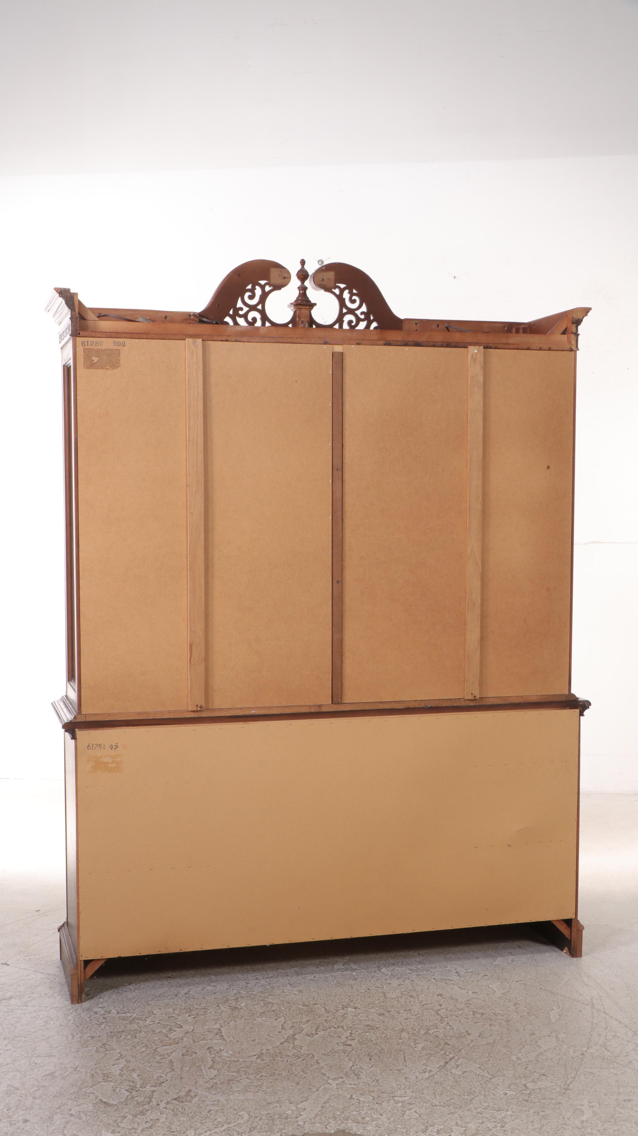 Federal Style Mahogany Breakfront China Cabinet, Late 20th Century