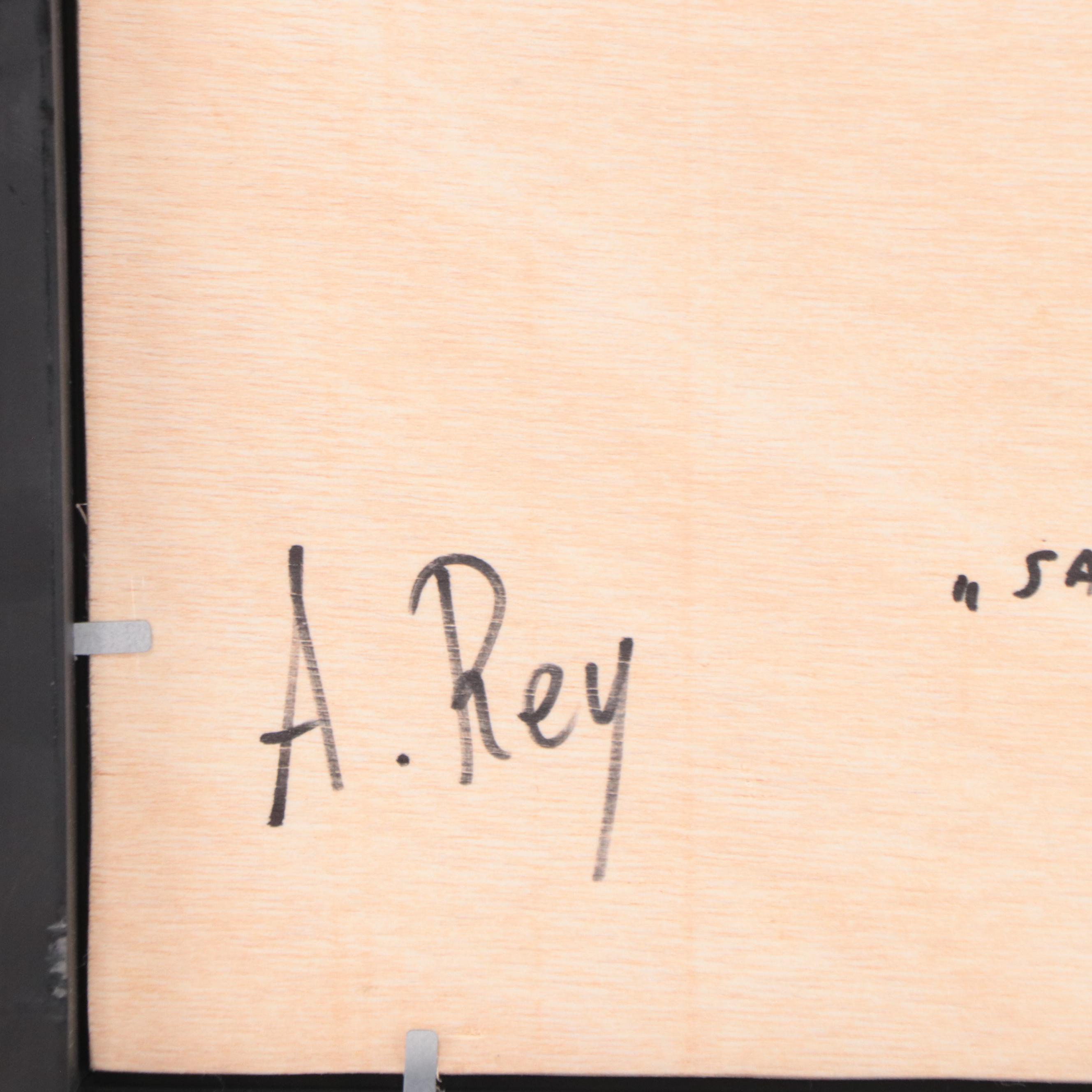 Agnes Rey Oil Painting "Sailboat," 21st Century