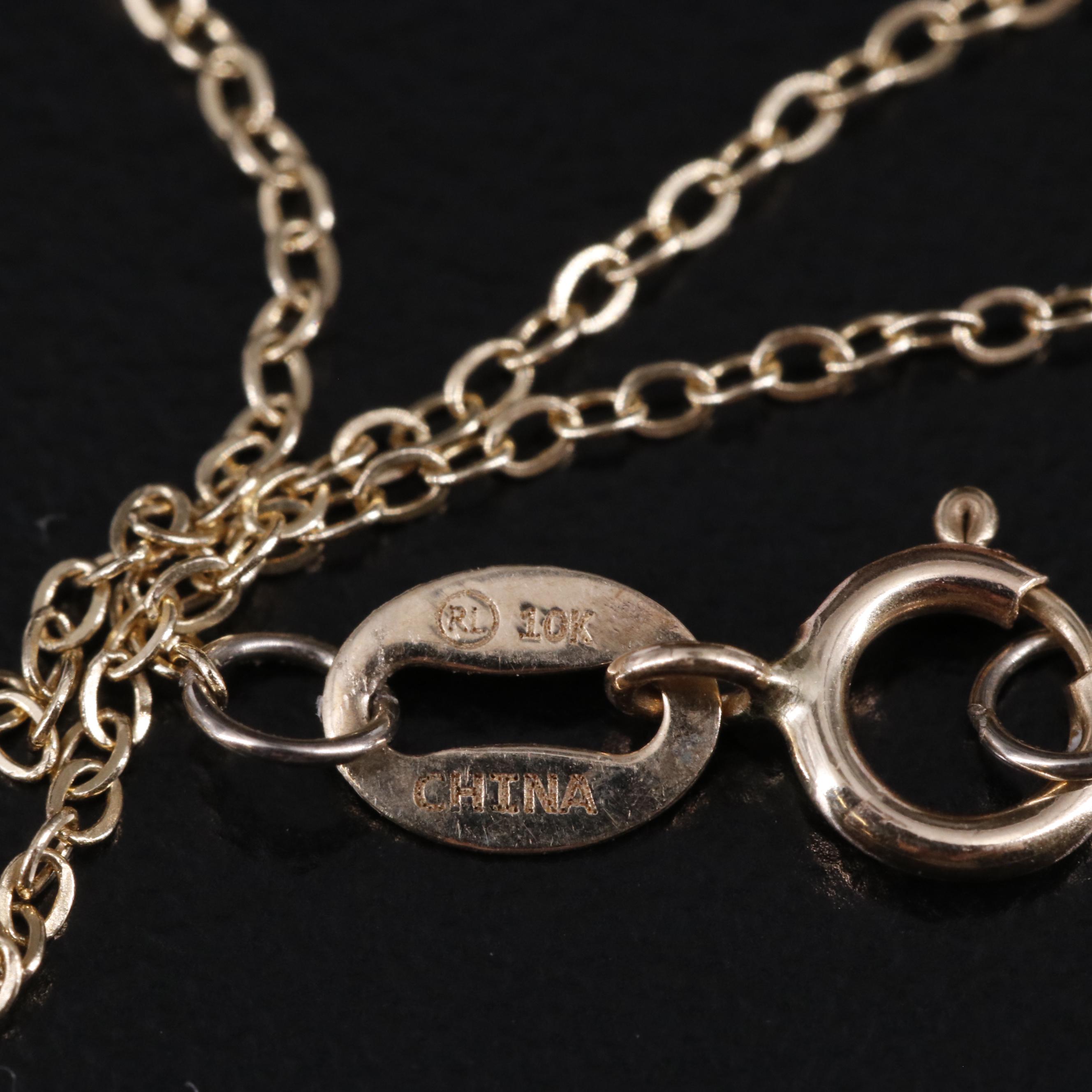 10K Teardrop Pendant Necklace