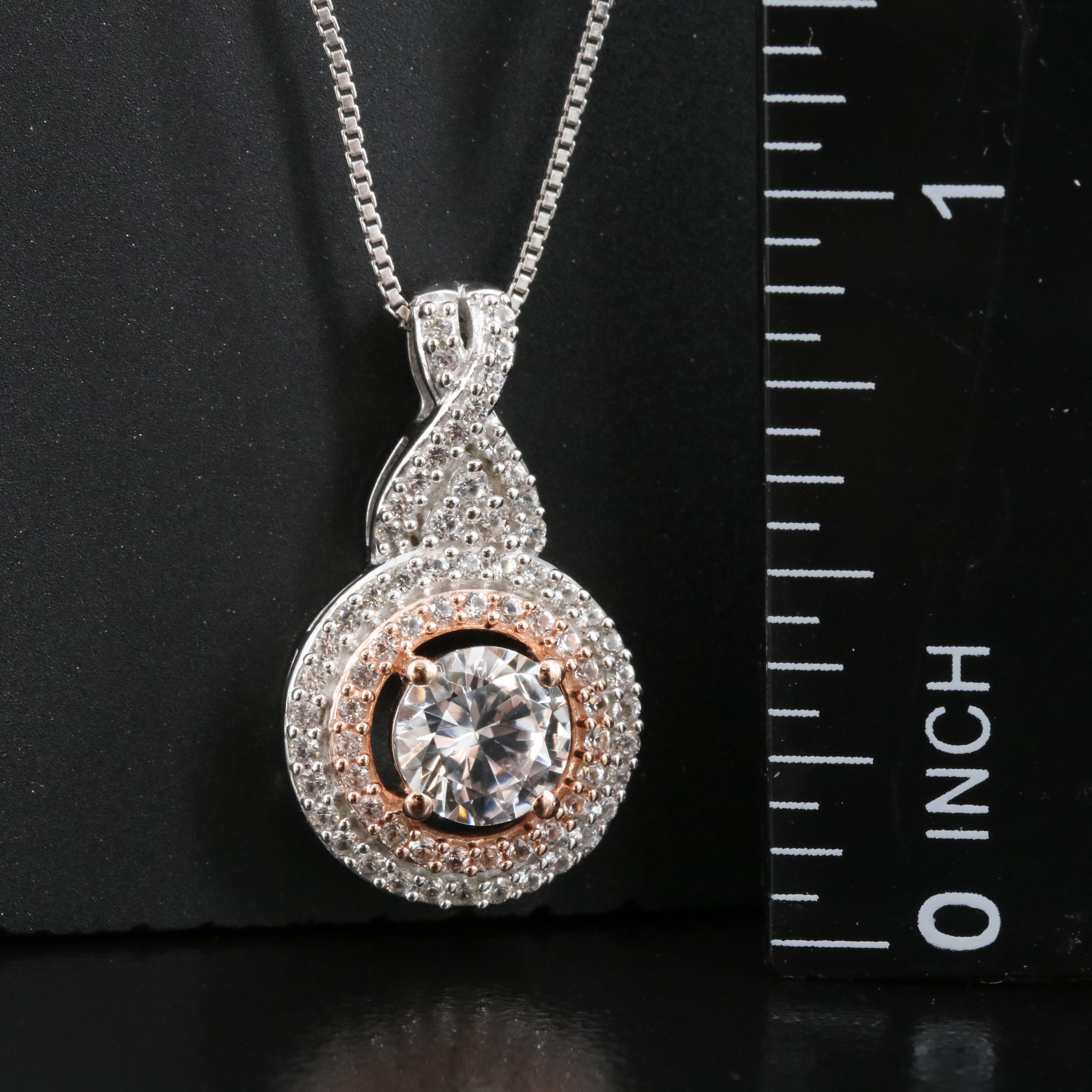 Sterling Sapphire Pendant Necklace