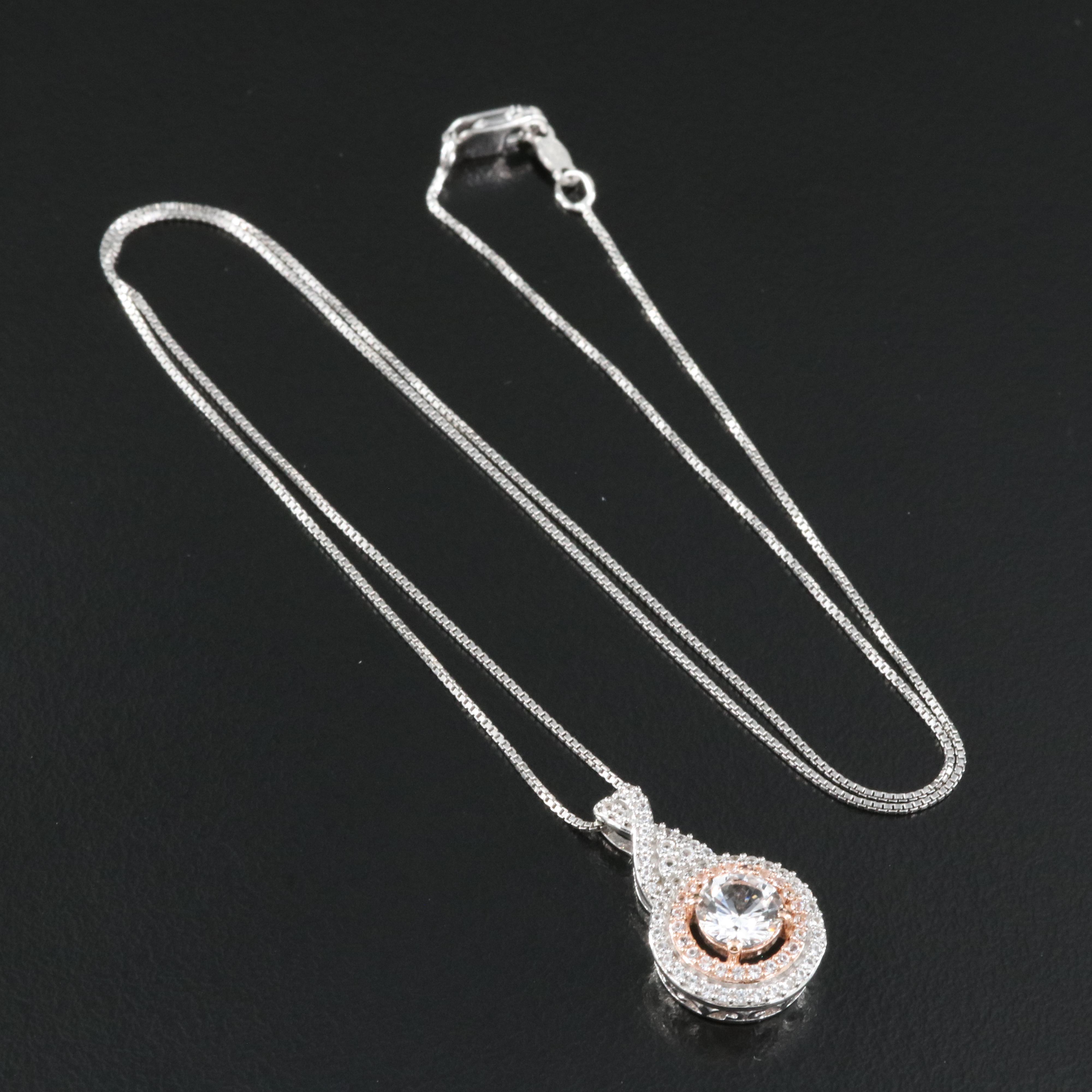 Sterling Sapphire Pendant Necklace