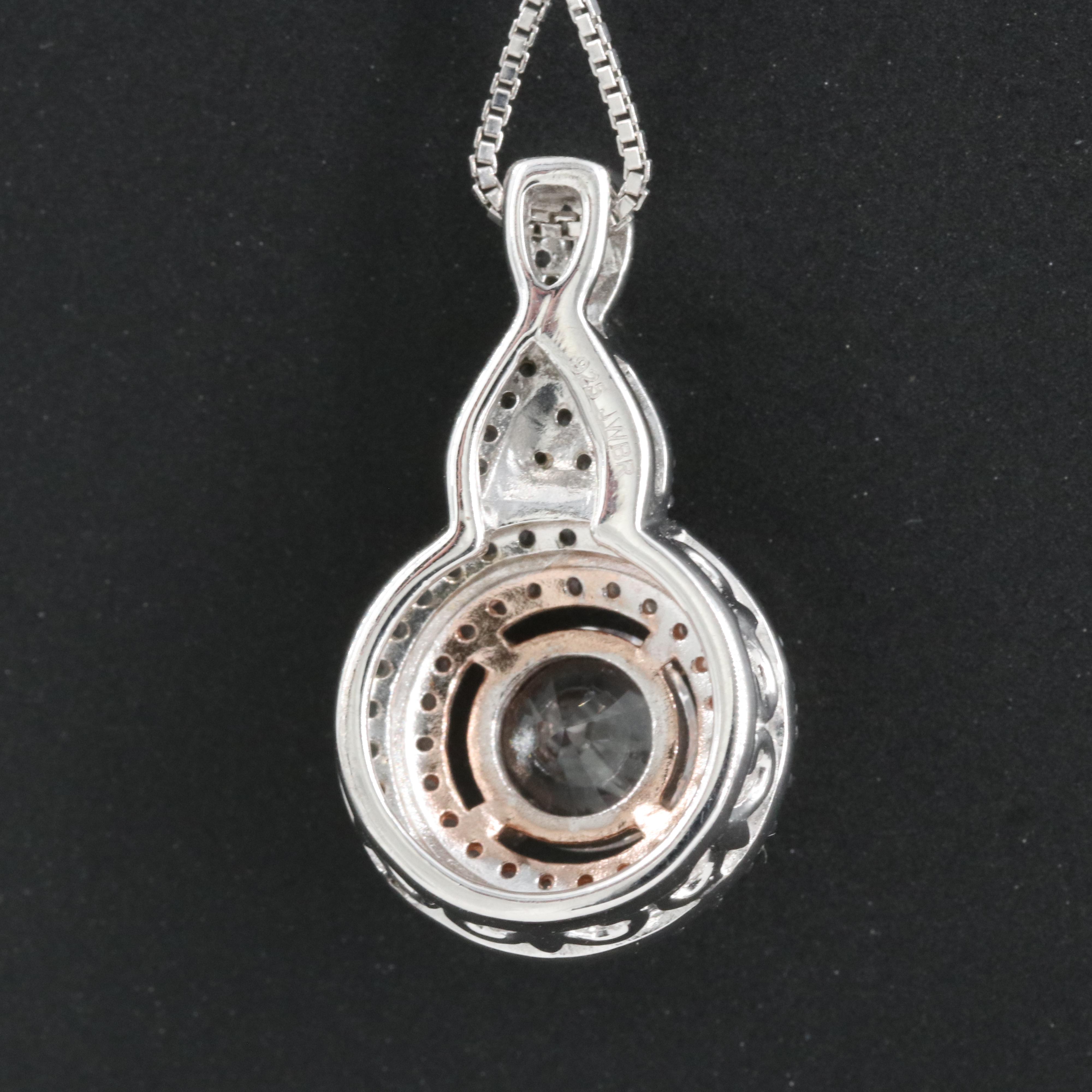 Sterling Sapphire Pendant Necklace
