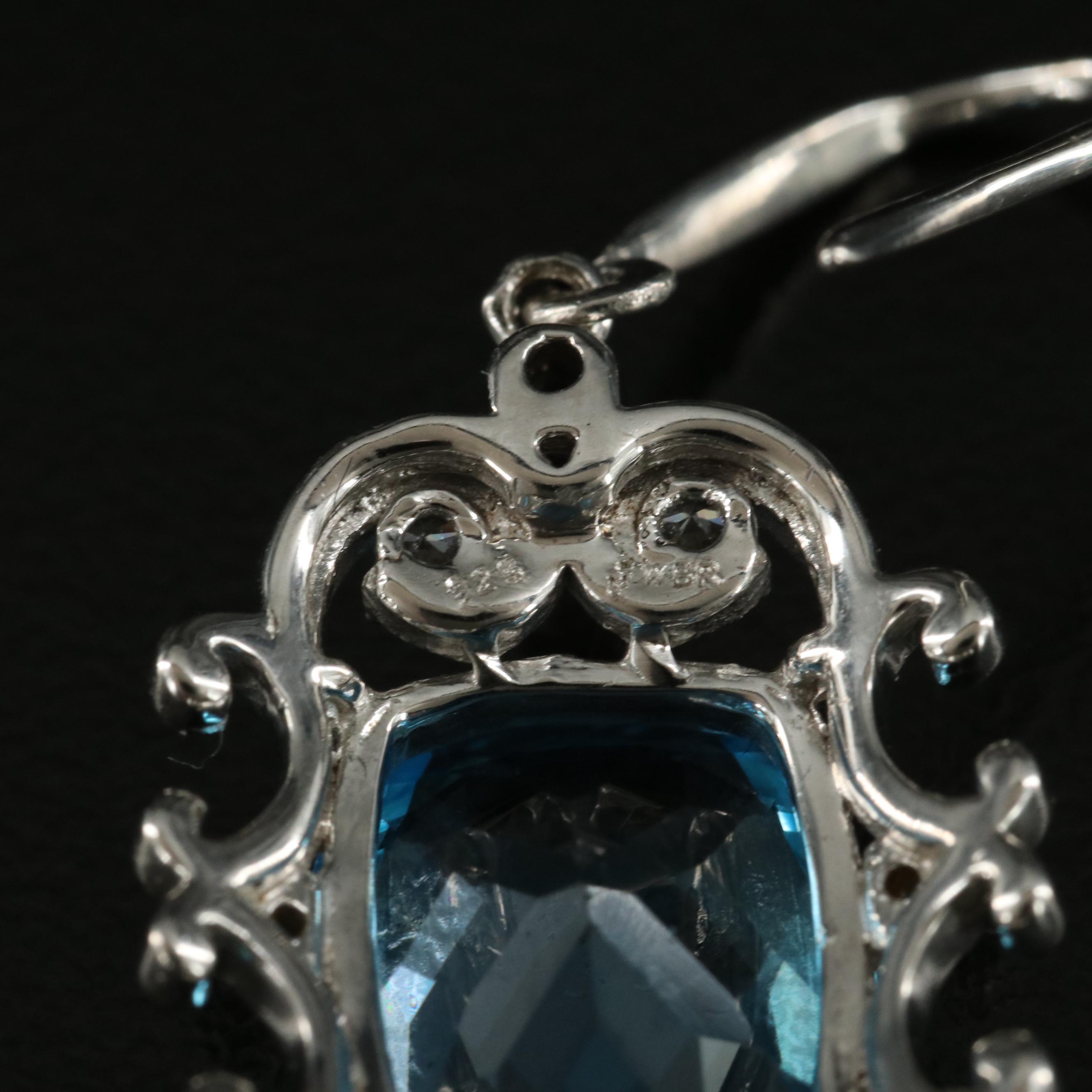 Sterling Topaz and Zircon Earrings