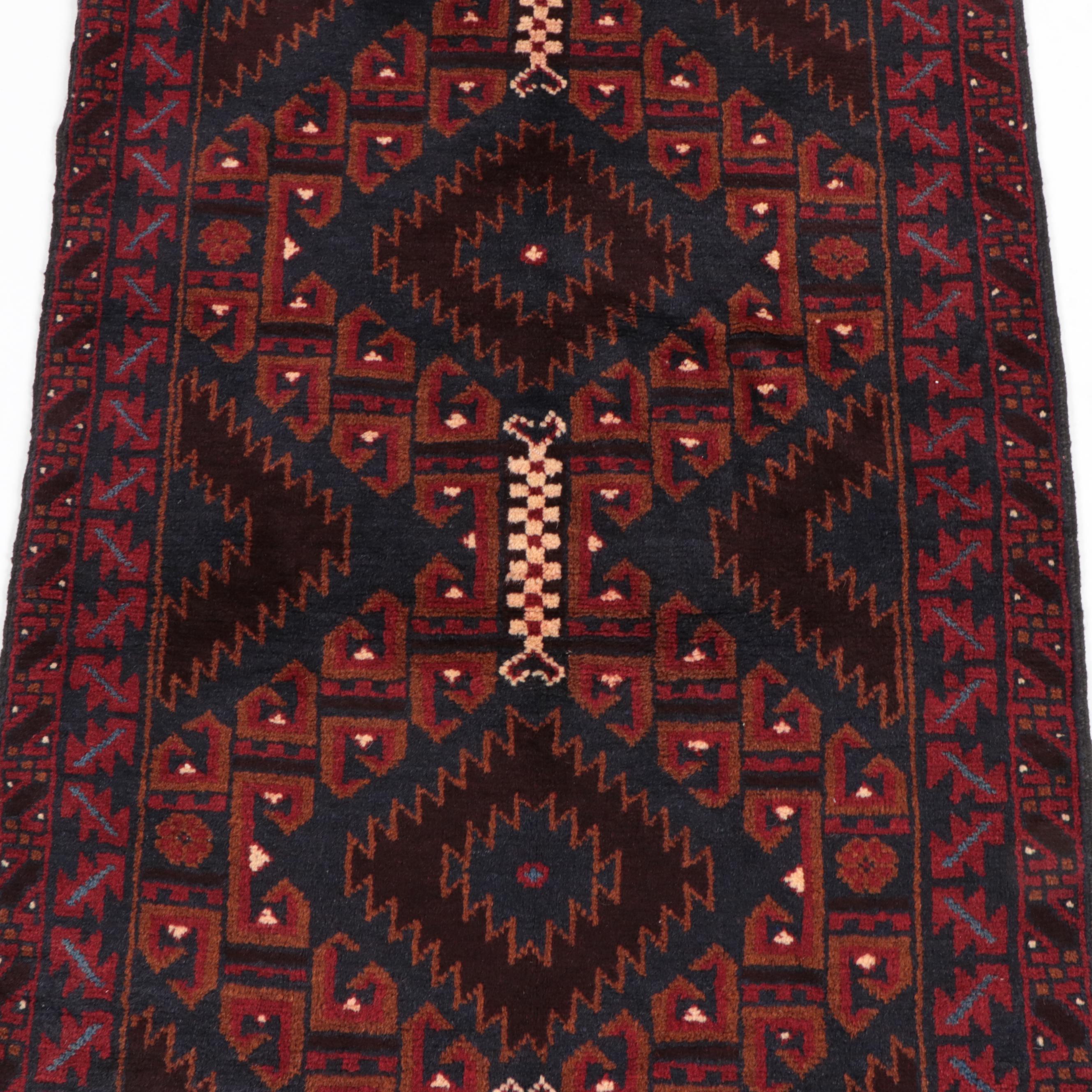 2'9 x 4'5 Hand-Knotted Afghan Baluch Accent Rug
