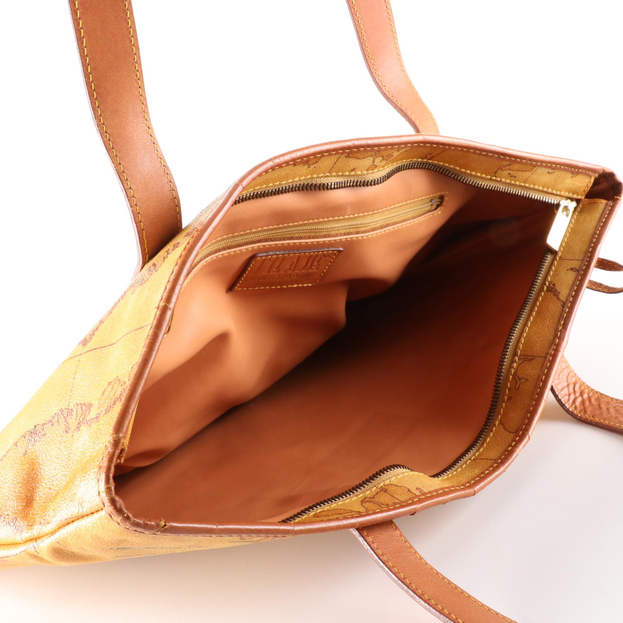 Alviero Martini Prima Classe Geo Classic Tote in Coated Canvas and Leather