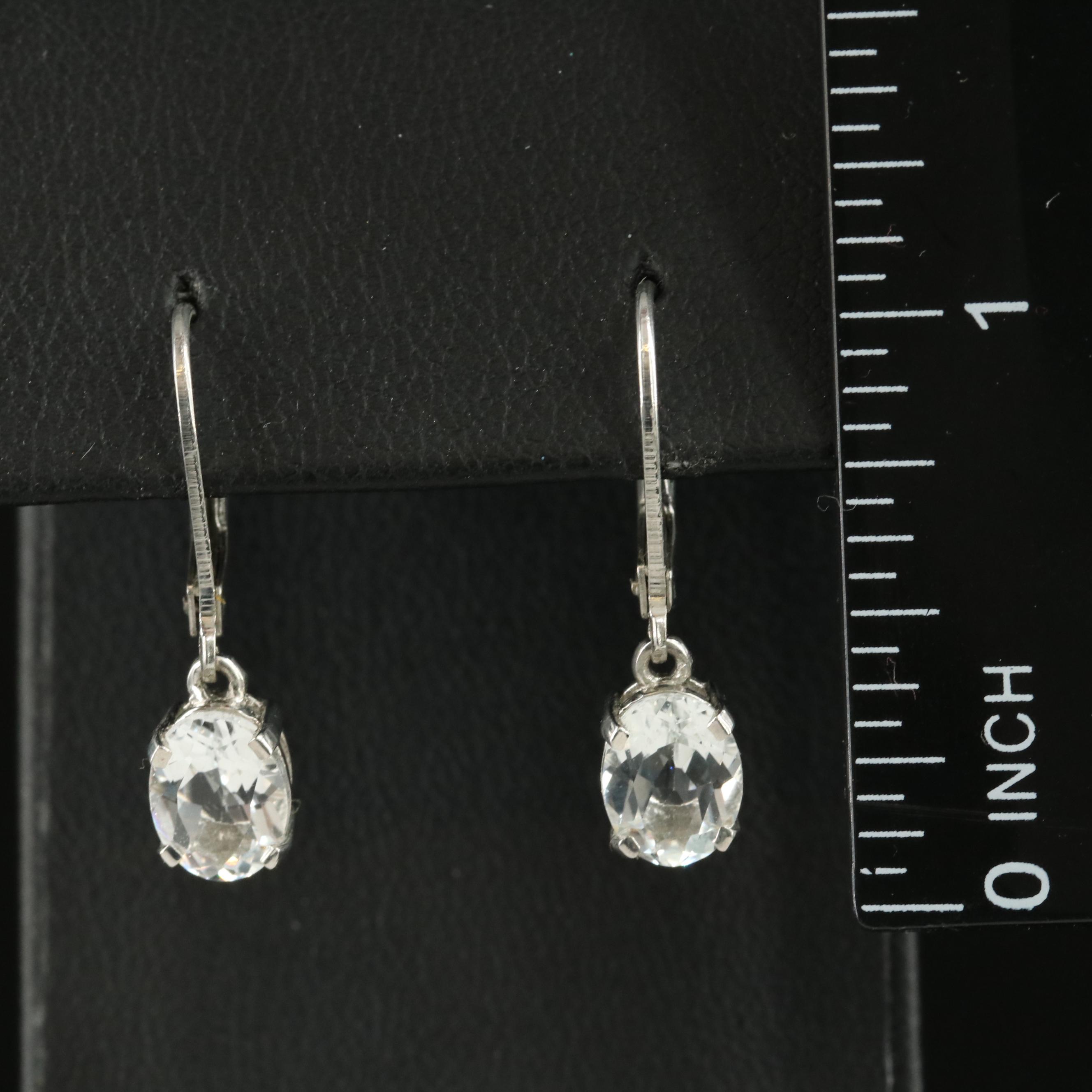 Sterling White Topaz Earrings