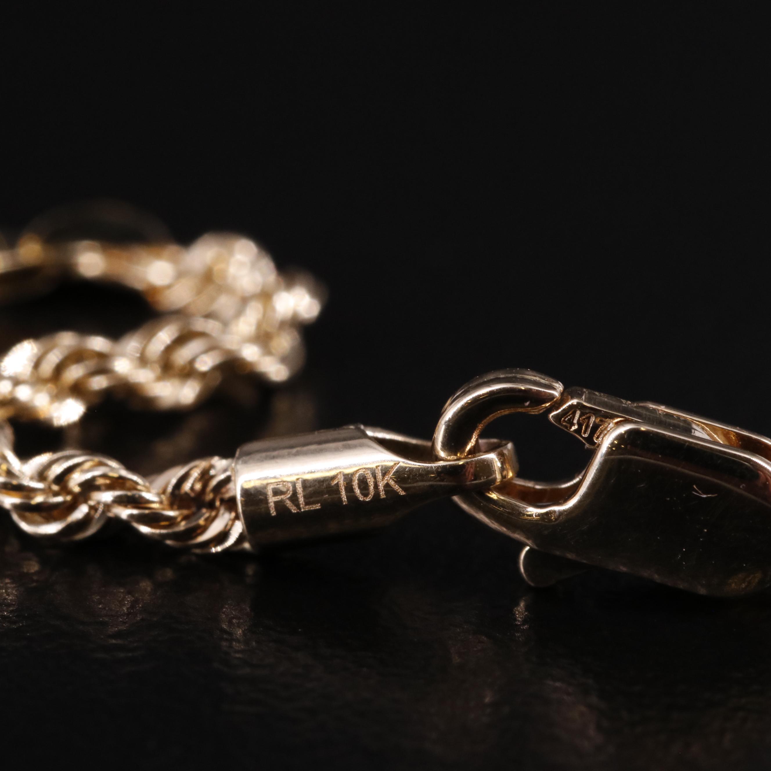 10K Sparkle and Rope Chain Necklace