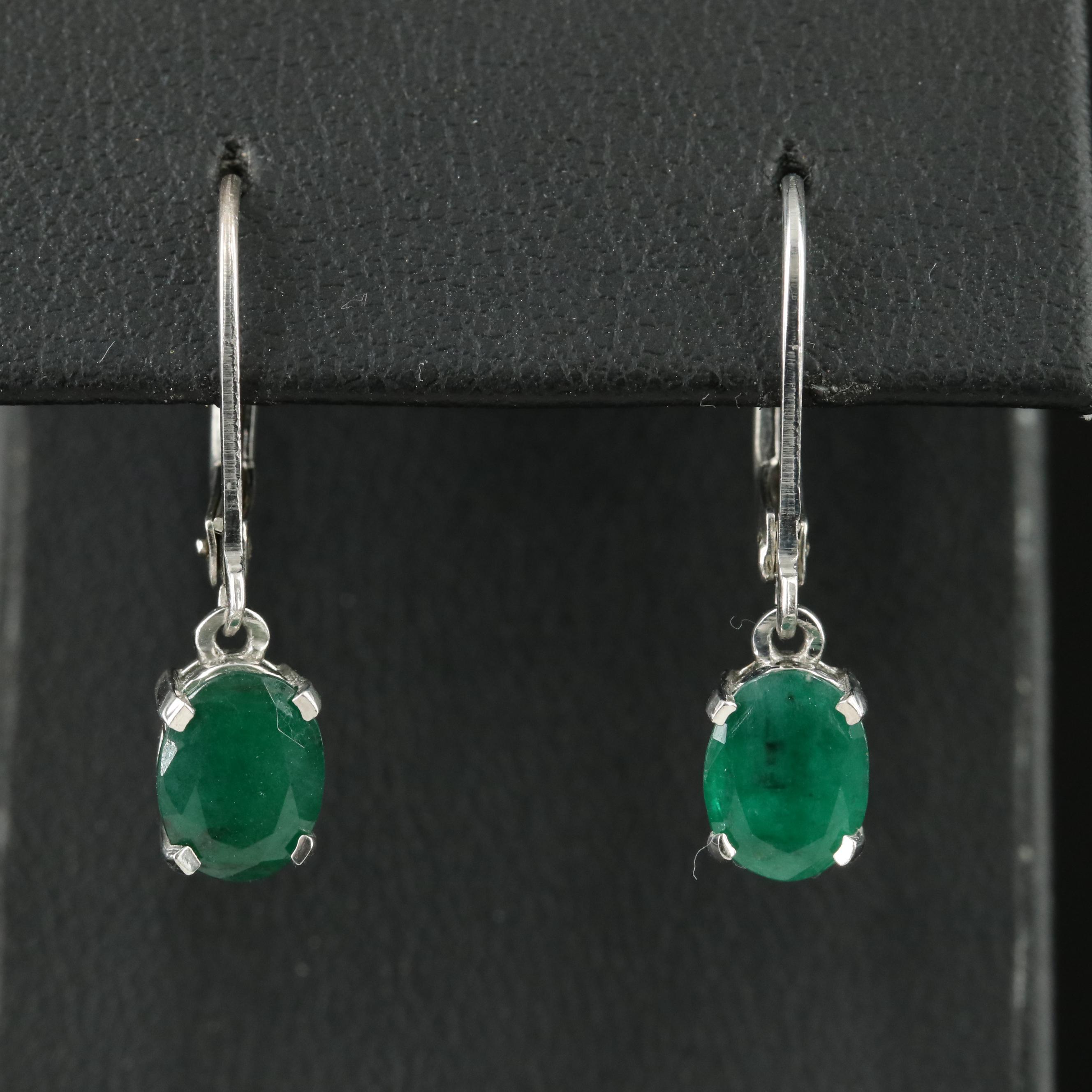 Sterling Emerald Earrings
