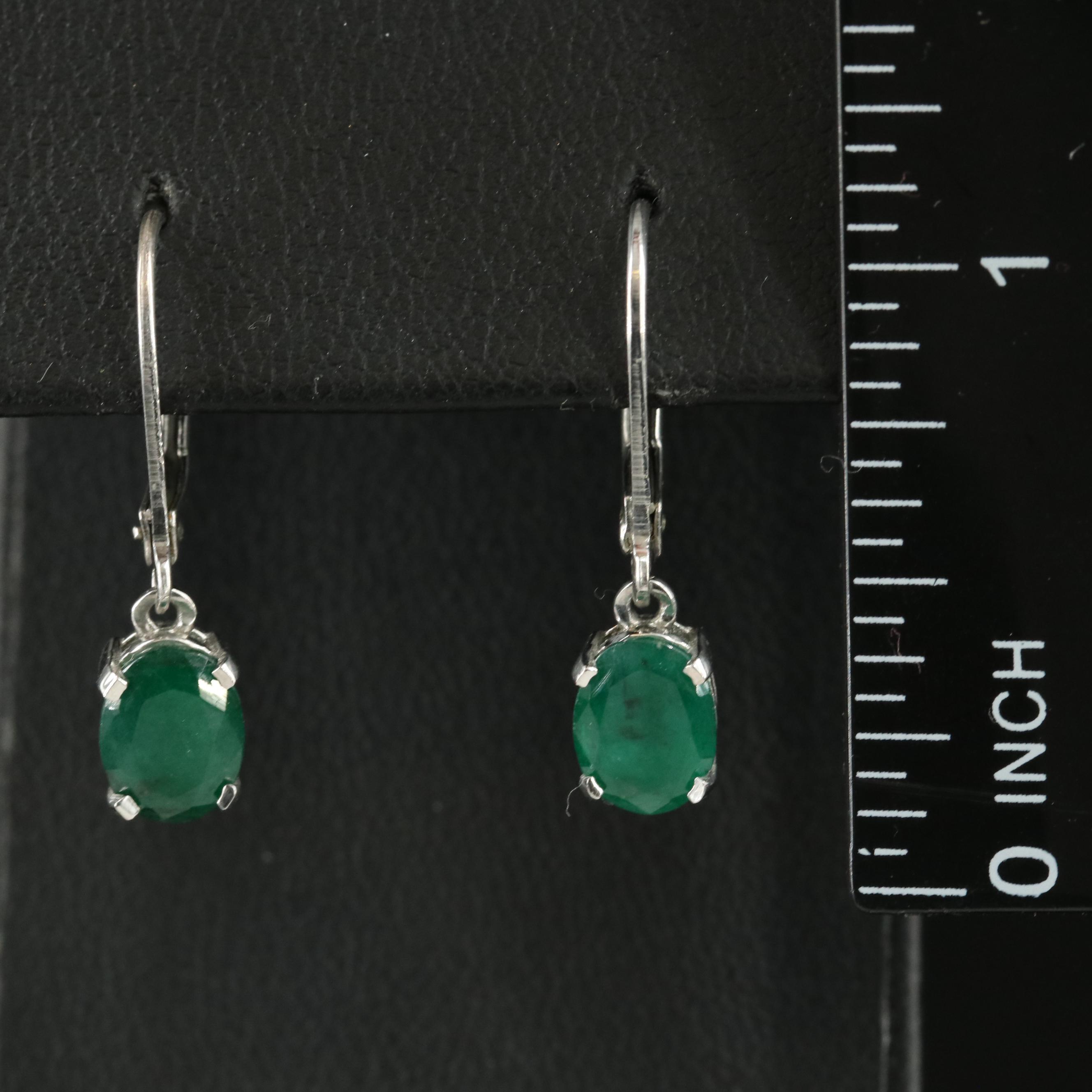 Sterling Emerald Earrings