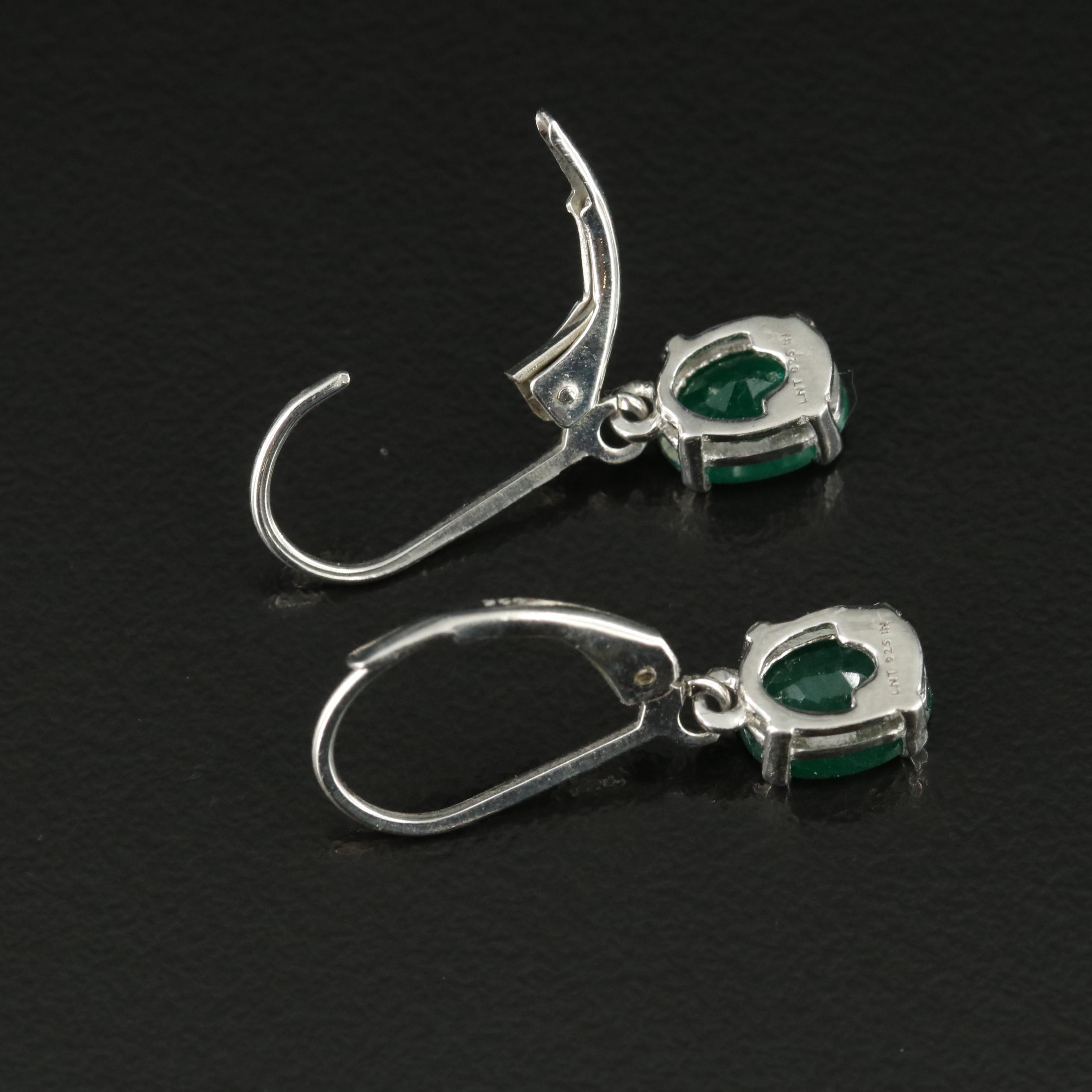 Sterling Emerald Earrings