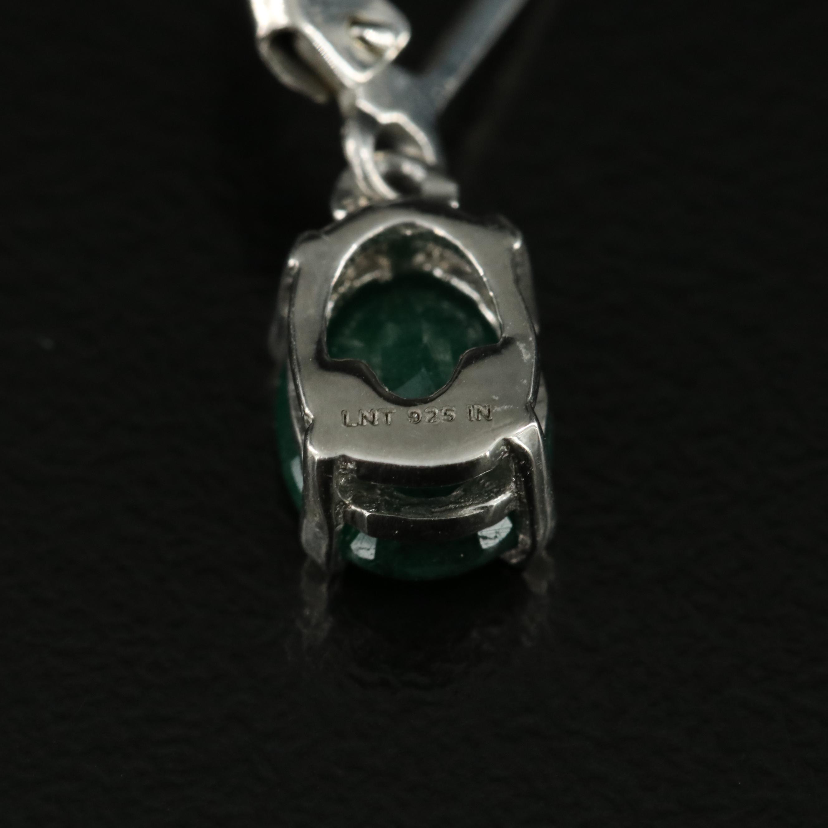 Sterling Emerald Earrings