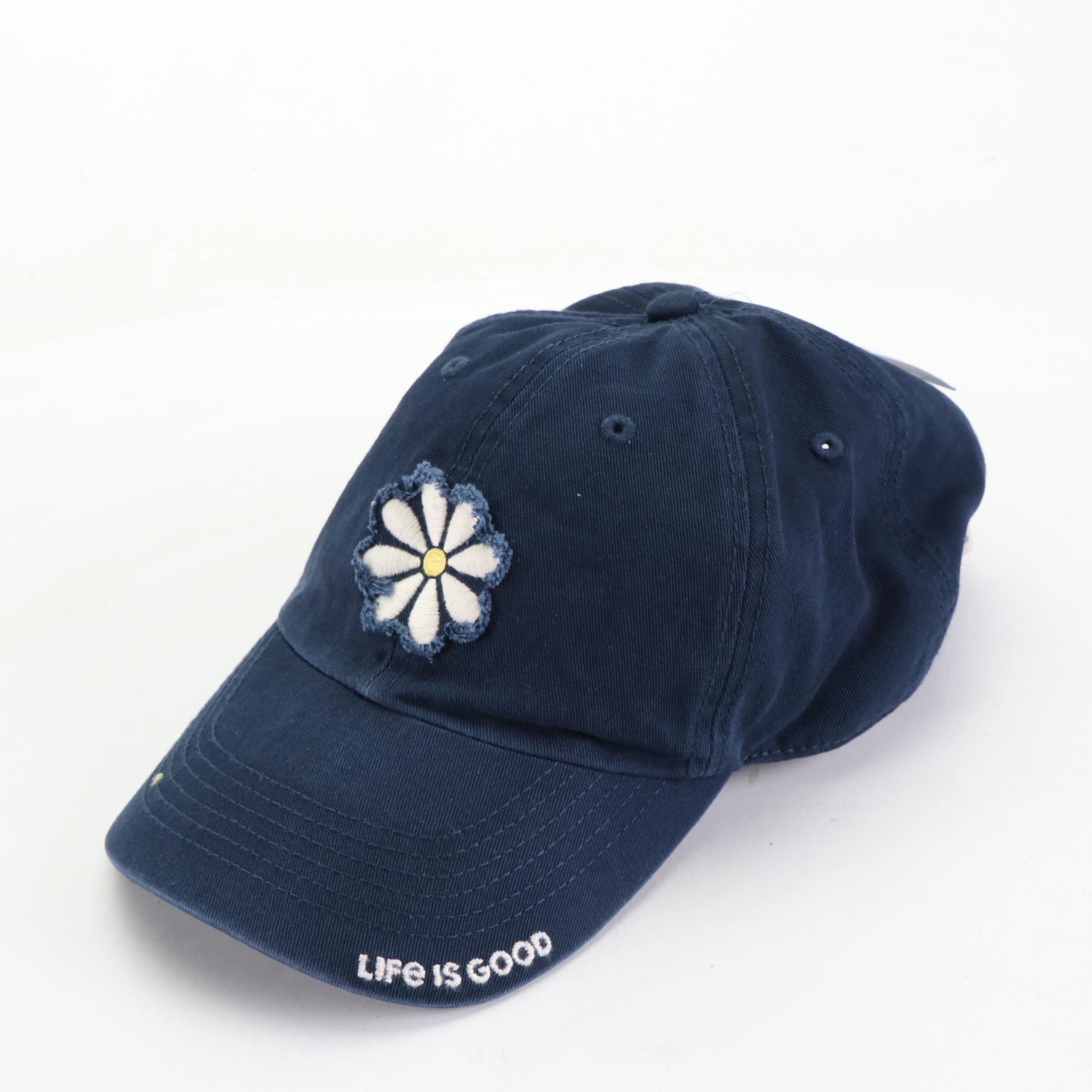 Life is Good and Black Clover Baseball Caps with Two Left Feet and Other Socks