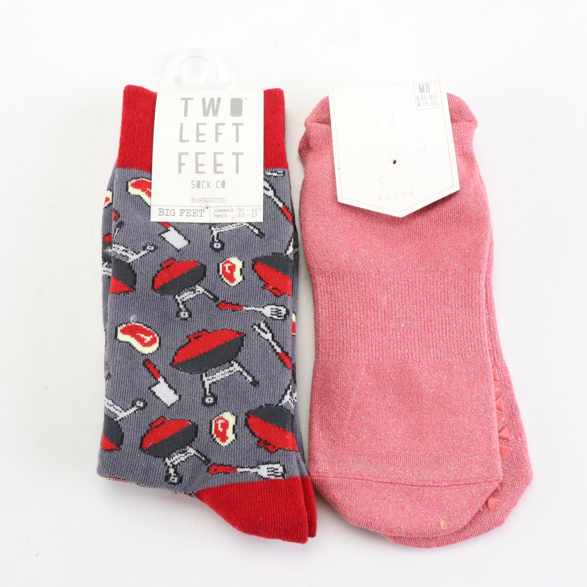 Life is Good and Black Clover Baseball Caps with Two Left Feet and Other Socks