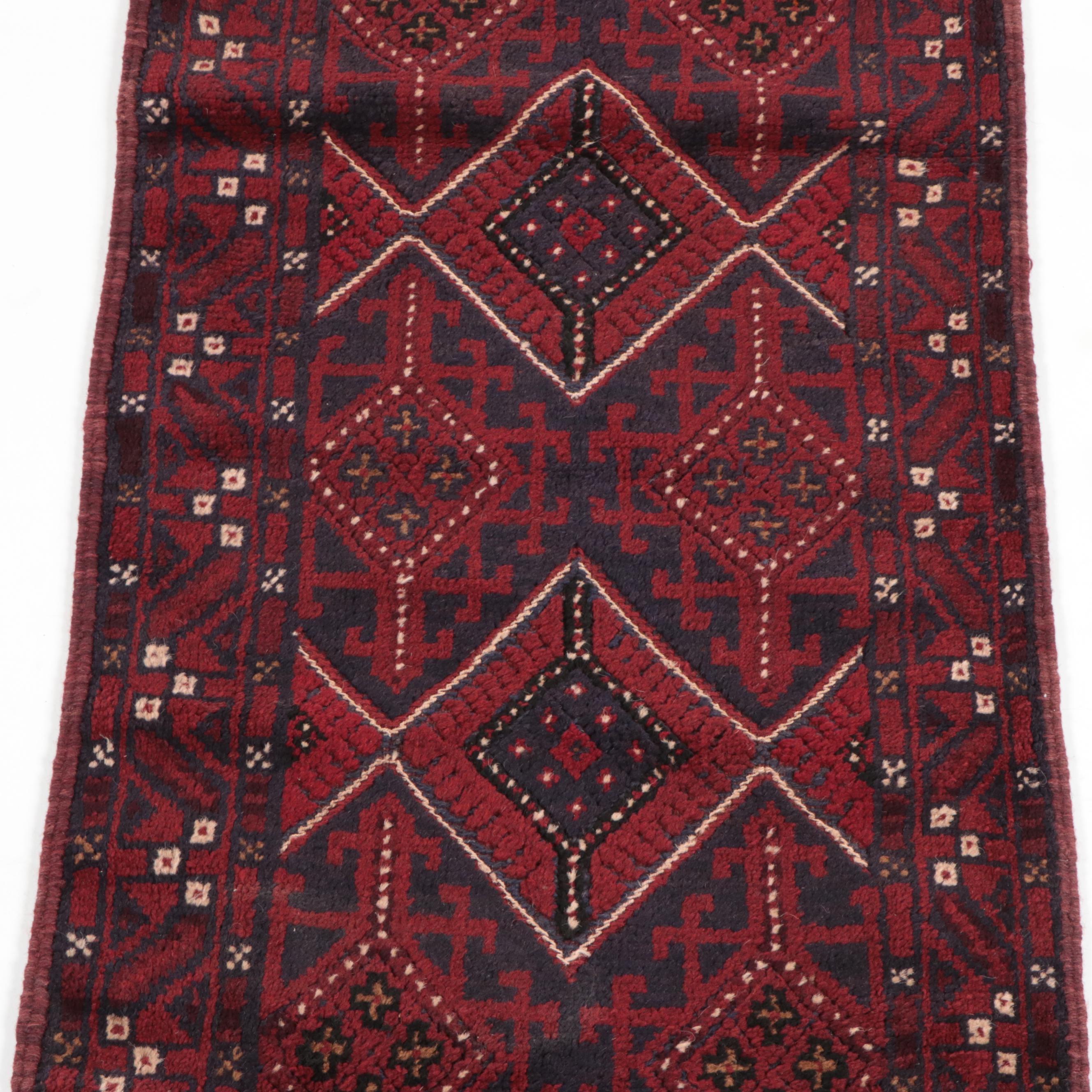 2'2 x 8'5 Hand-Knotted Afghan Mixed Technique Carpet Runner