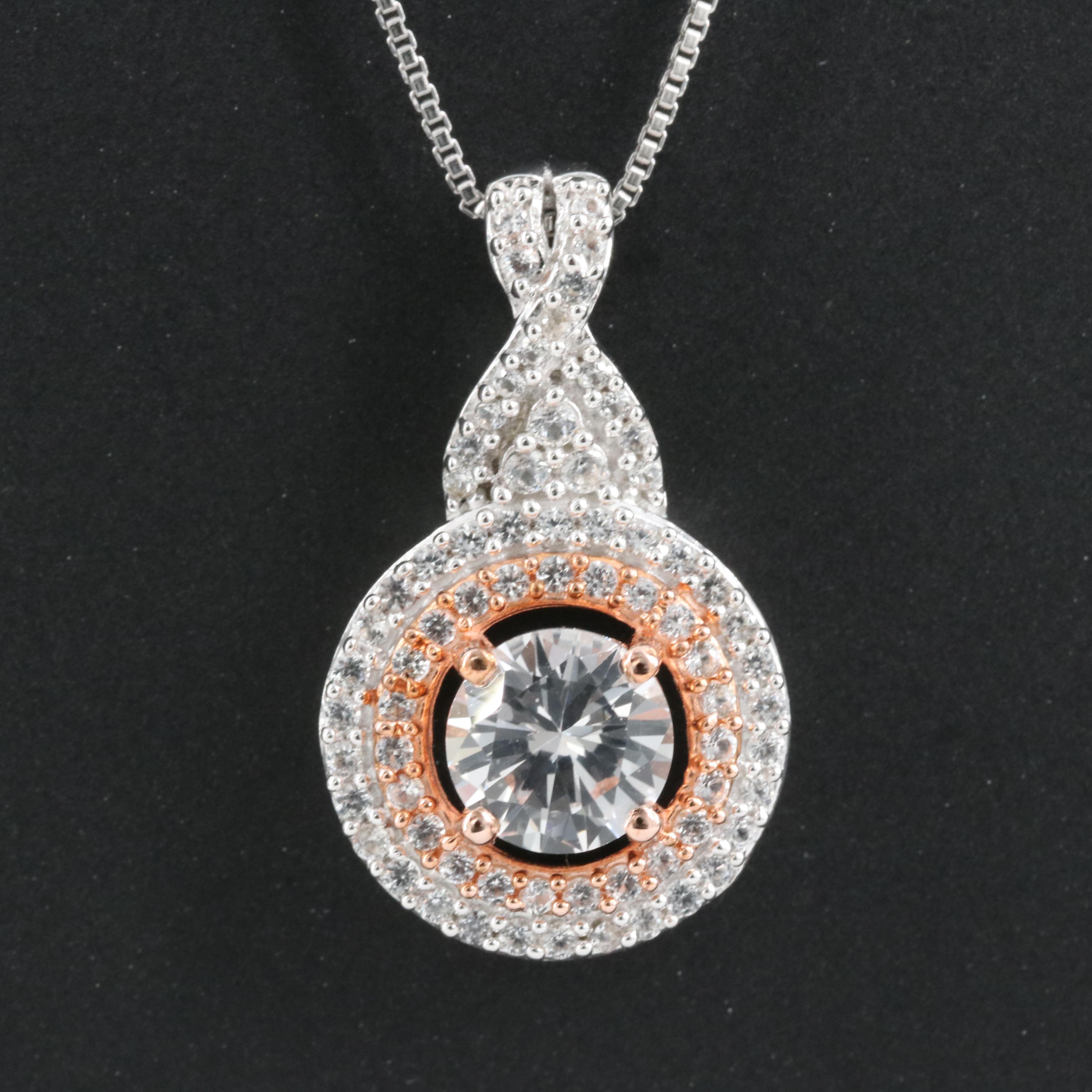 Sterling Sapphire Pendant Necklace