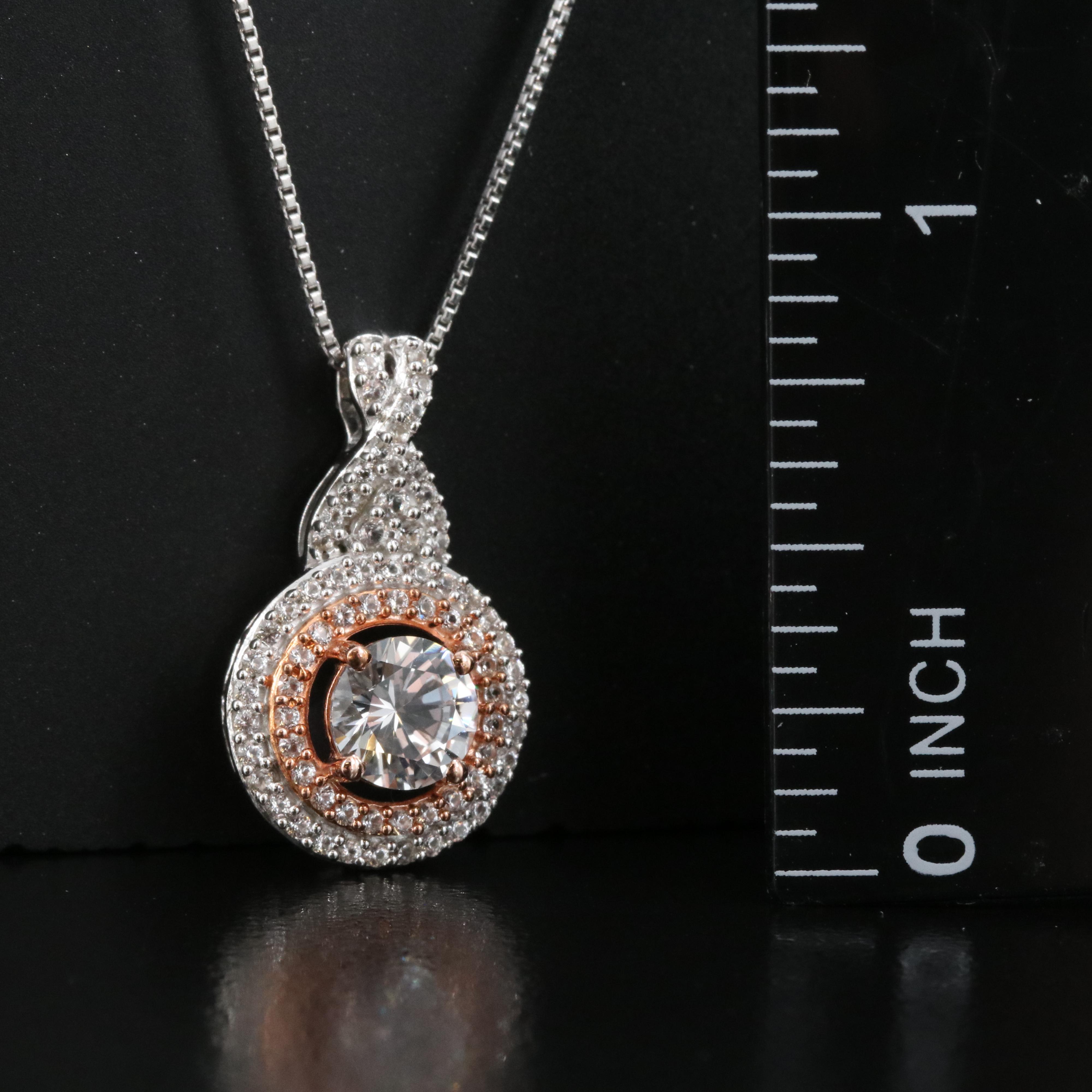 Sterling Sapphire Pendant Necklace