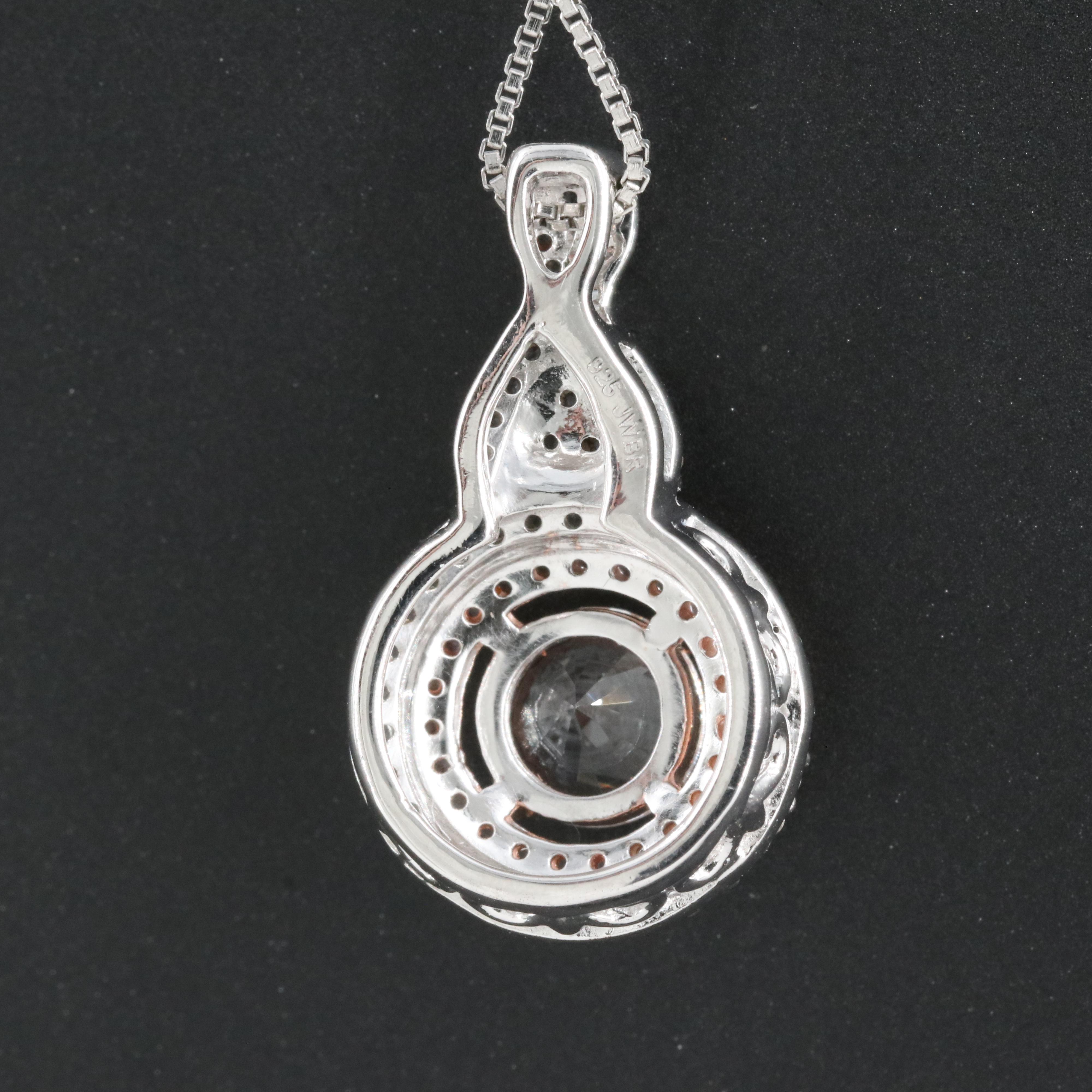 Sterling Sapphire Pendant Necklace