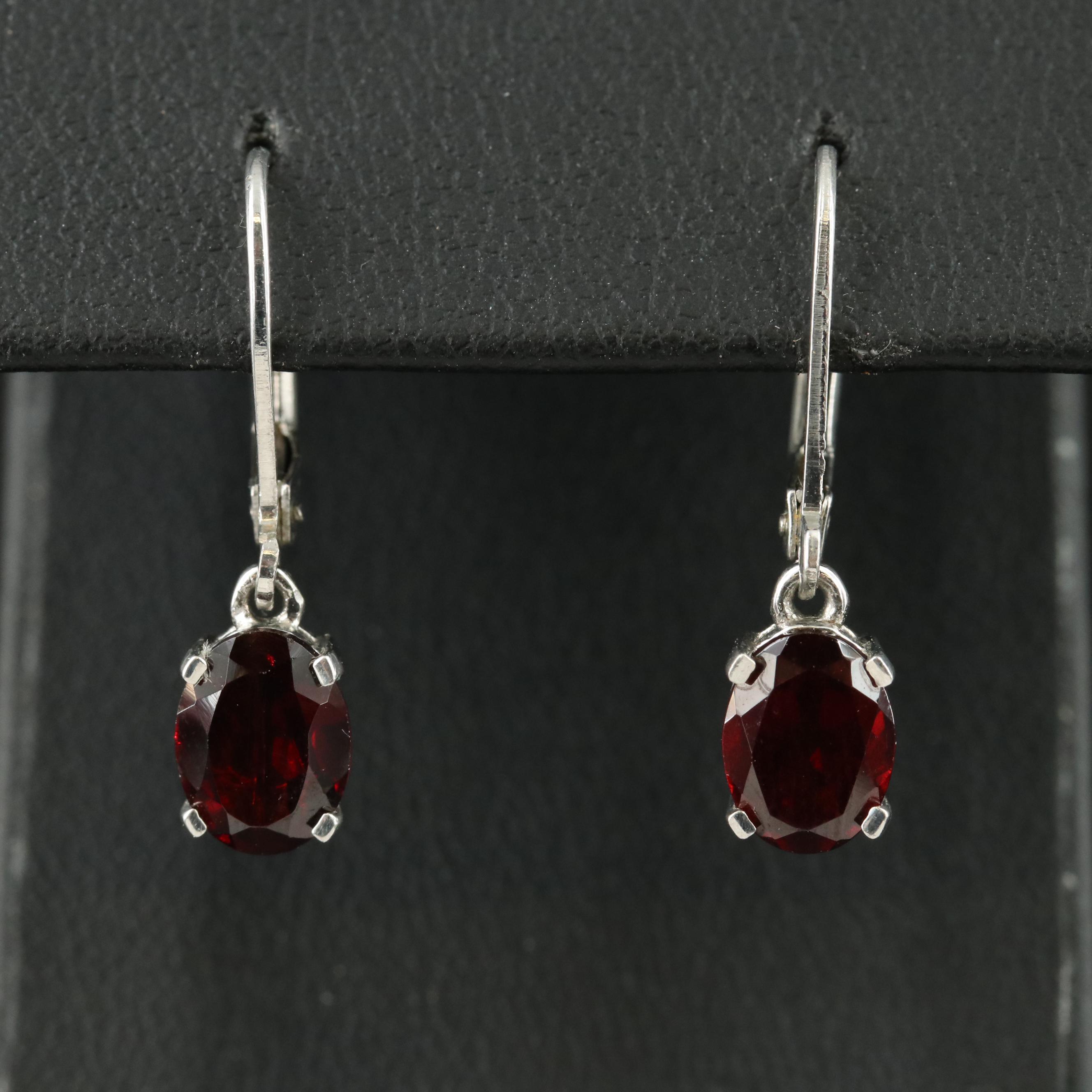 Sterling Garnet Earrings