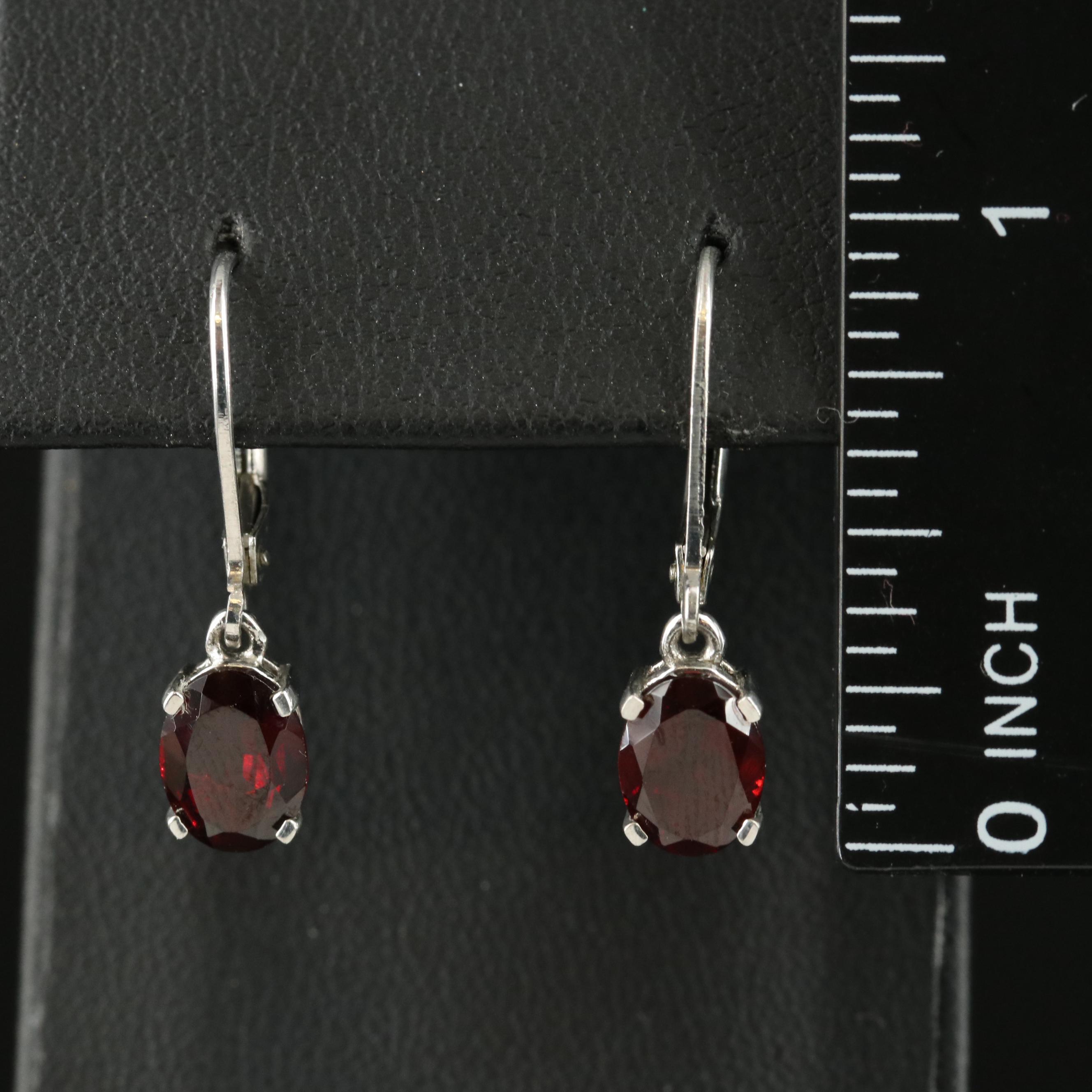 Sterling Garnet Earrings