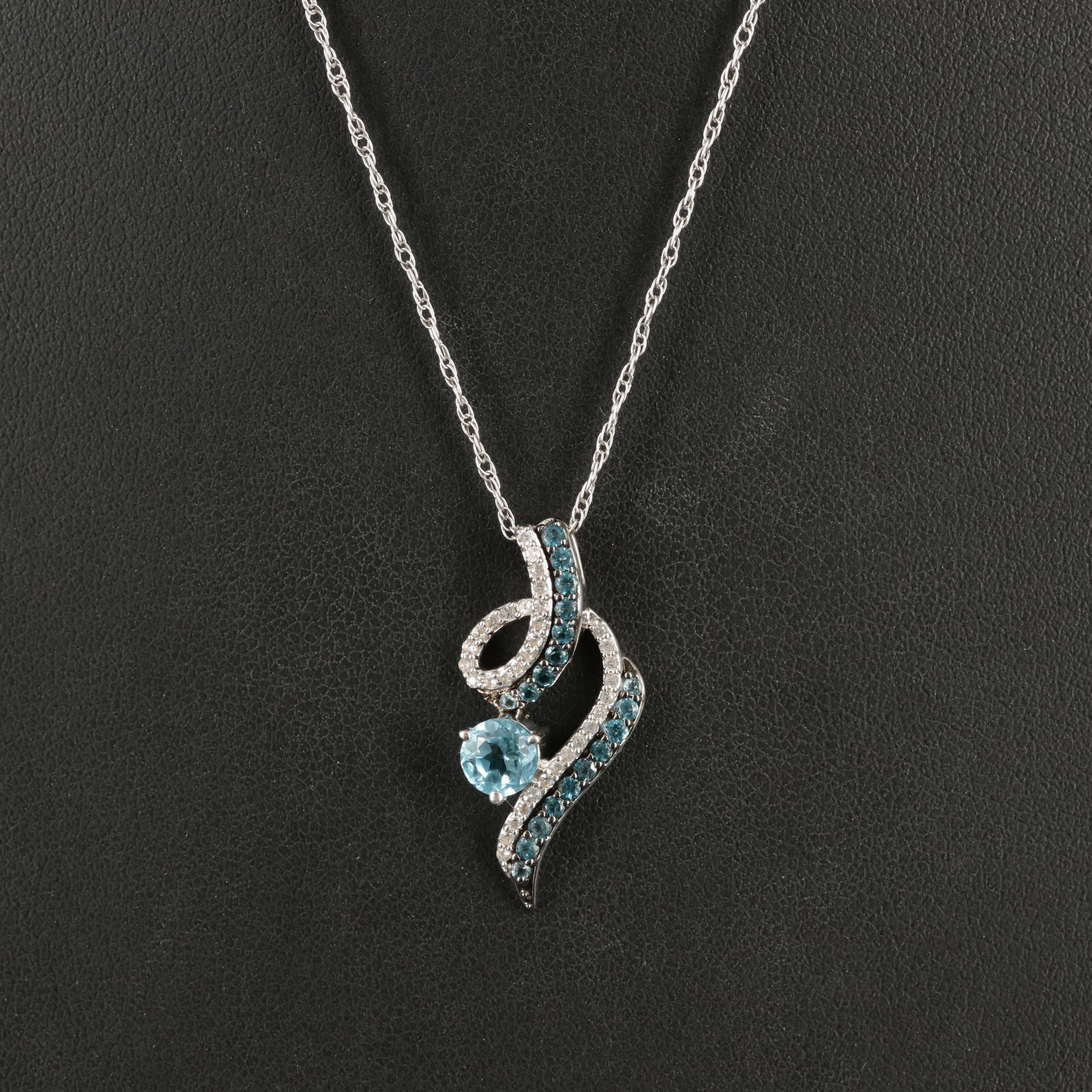 Sterling Topaz and White Topaz Necklace