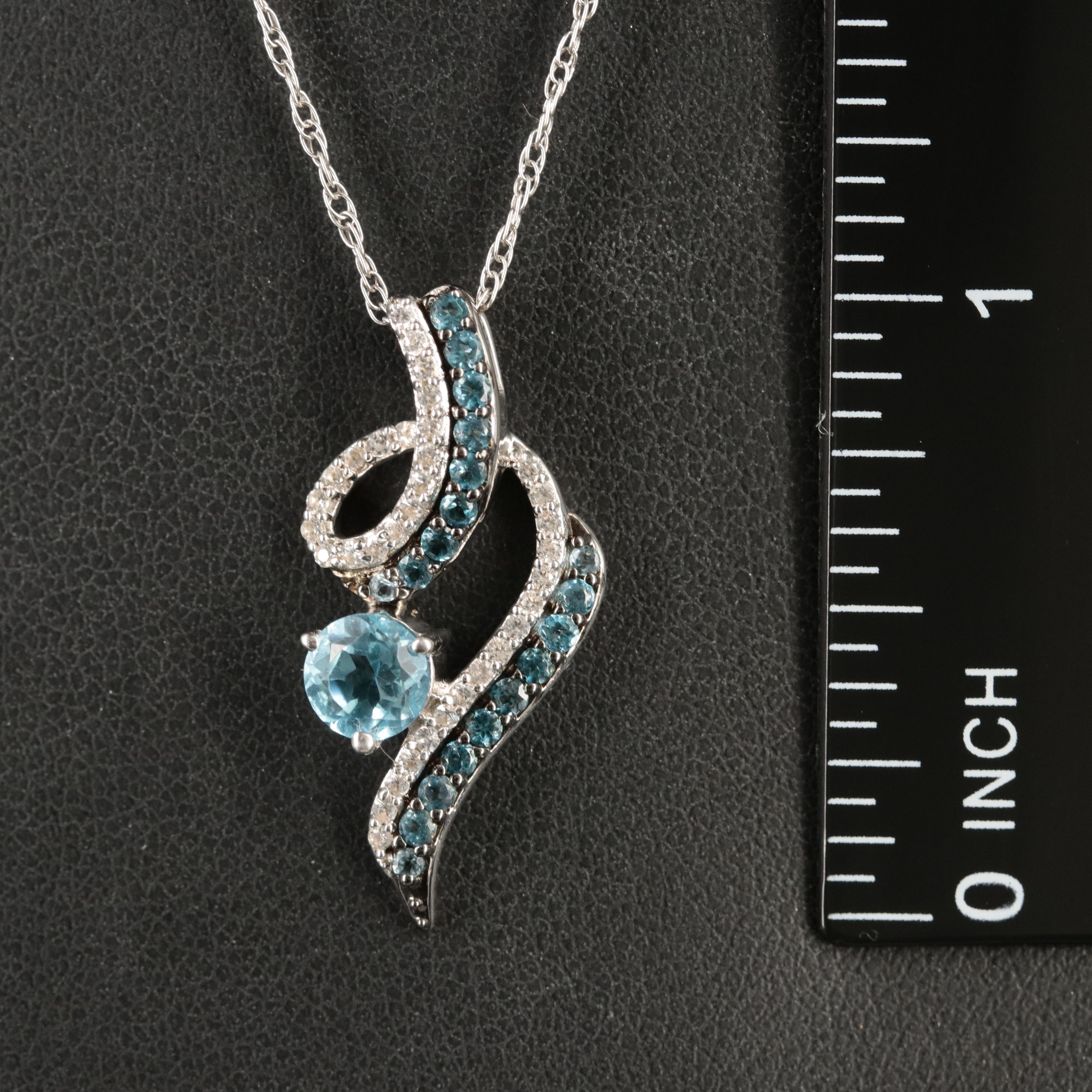 Sterling Topaz and White Topaz Necklace